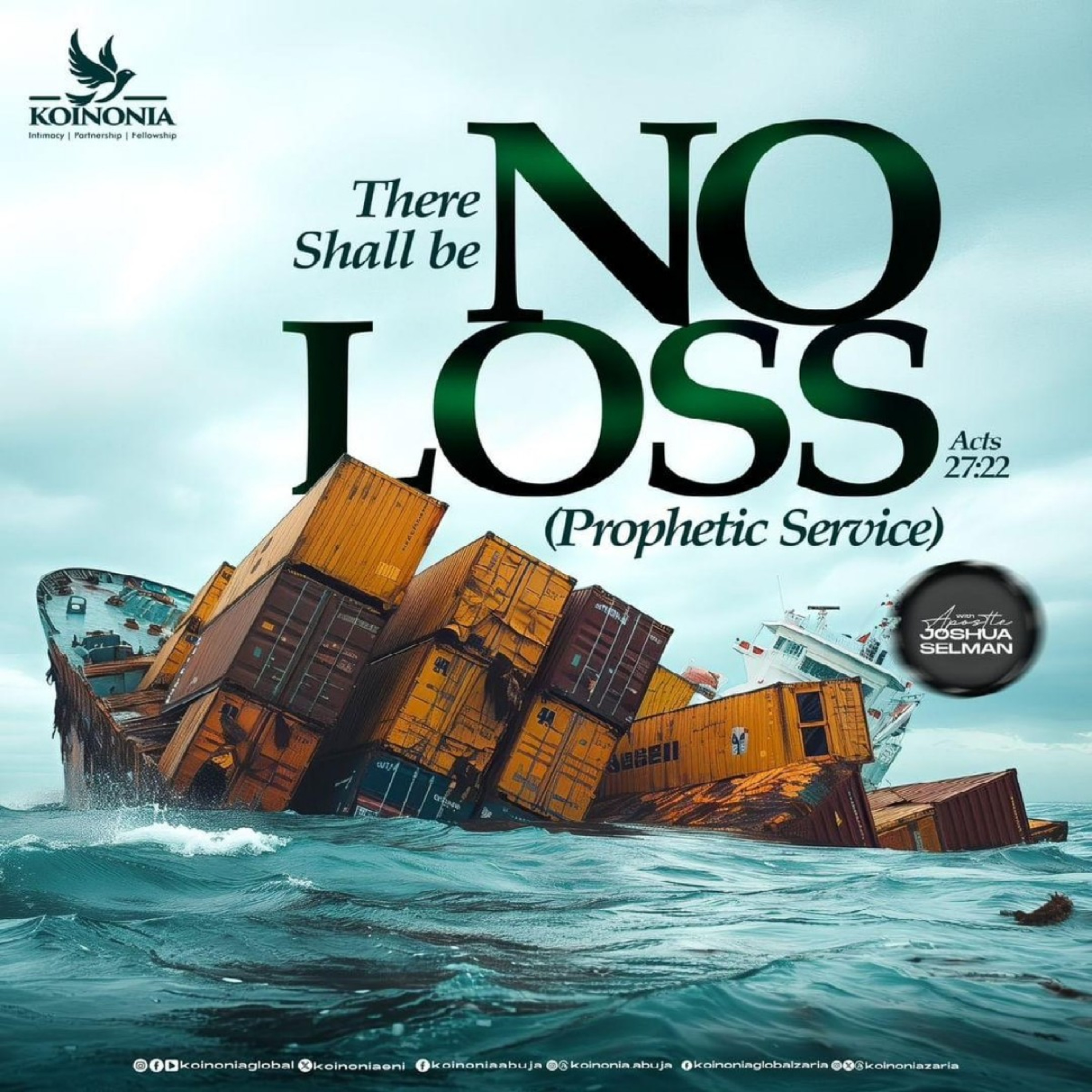 THERE SHALL BE NO LOSS(PROPHETIC SERVICE)Acts.27:22 || HOD || LAGOS-NIGERIA || APOSTLE JOSHUA SELMAN