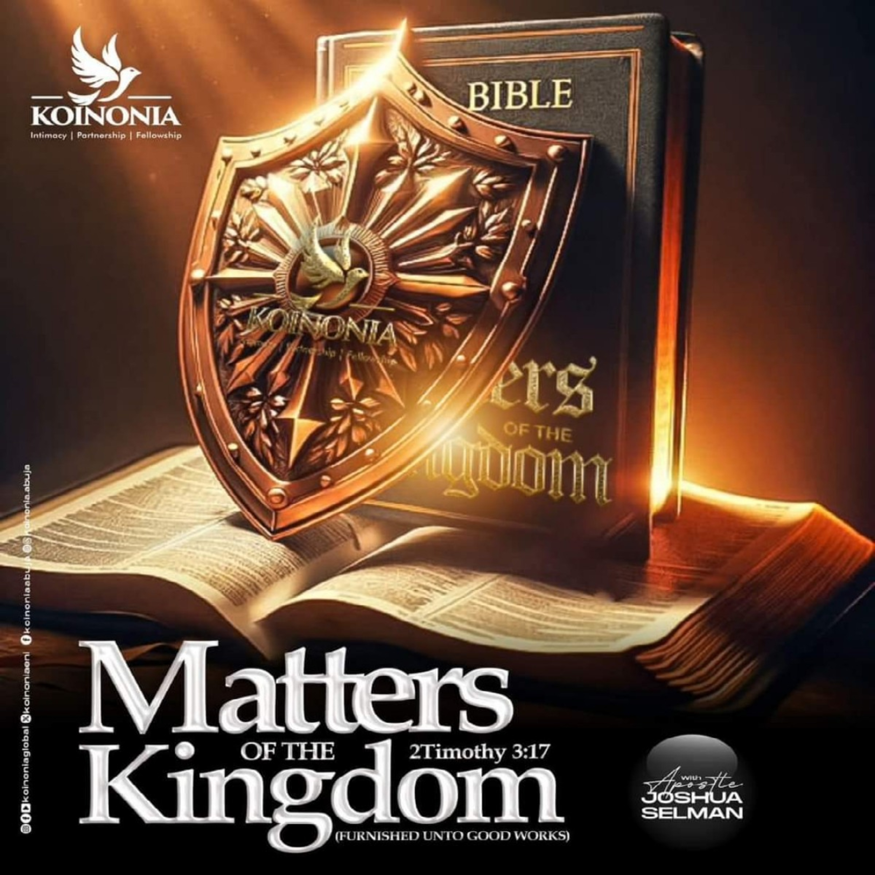 (FULL SERVICE ) MATTERS OF THE KINGDOM (FURNISHED UNTO GOOD WORKS) WITH APST JOSHUA SELMAN 13.04.24