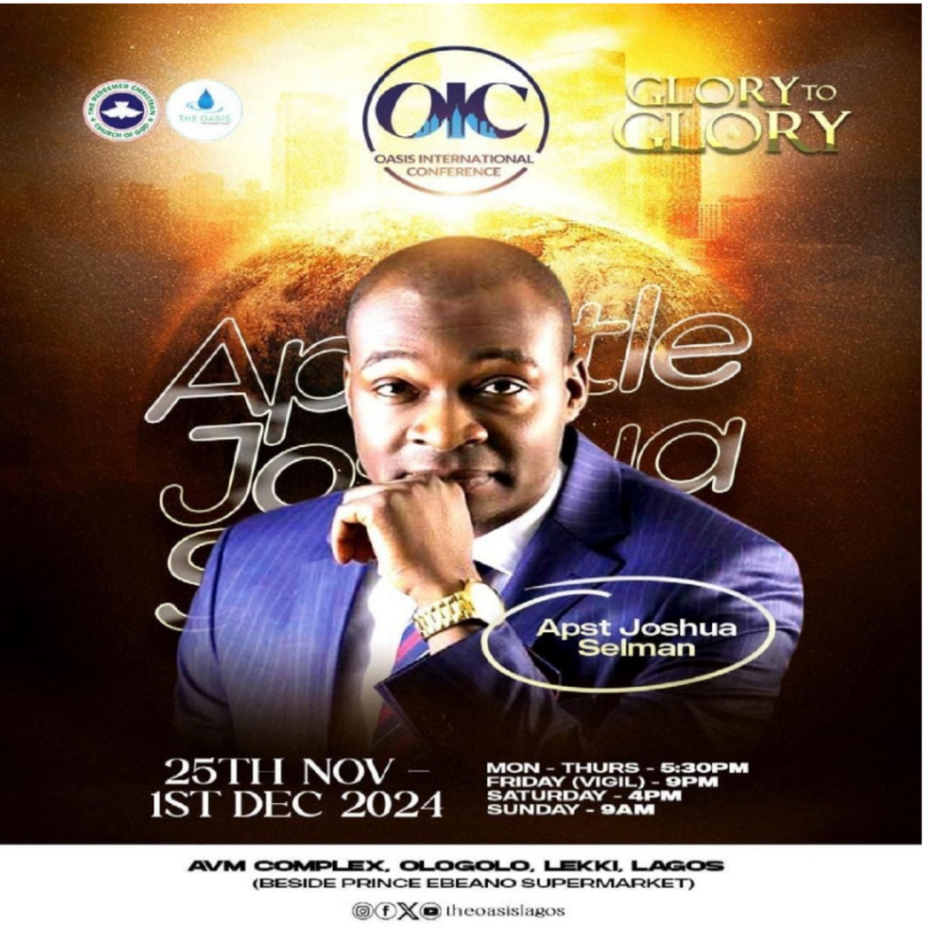 THE PATH TO GREATER GLORY || OIC || THE RCCG OASIS || APOSTLE JOSHUA SELMAN 26.11.2024