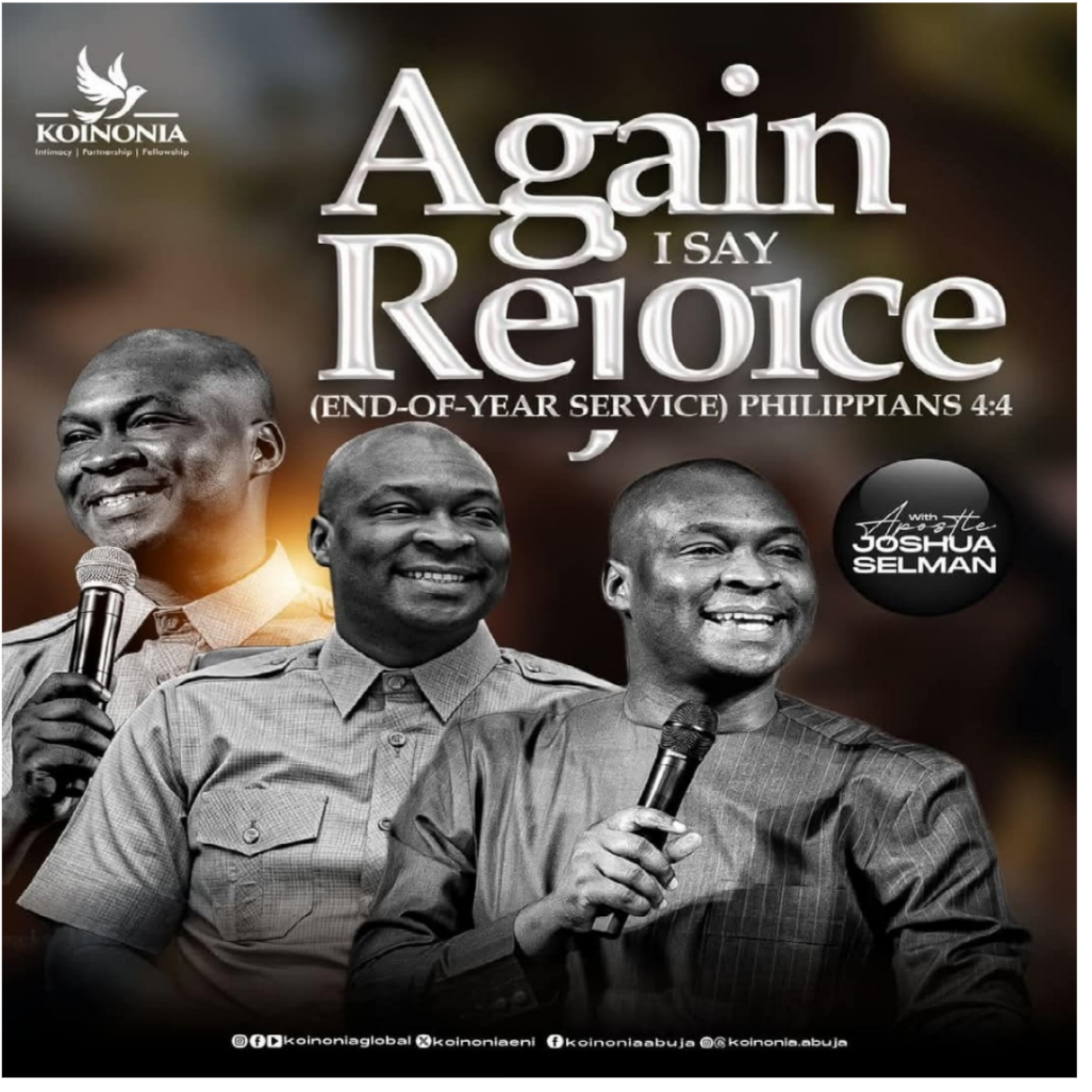 (FULL SERVICE) AGAIN I SAY REJOICE (END-OF-YEAR SERVICE) PHIL 4:4 WITH APST JOSHUA SELMAN 15.12.2024