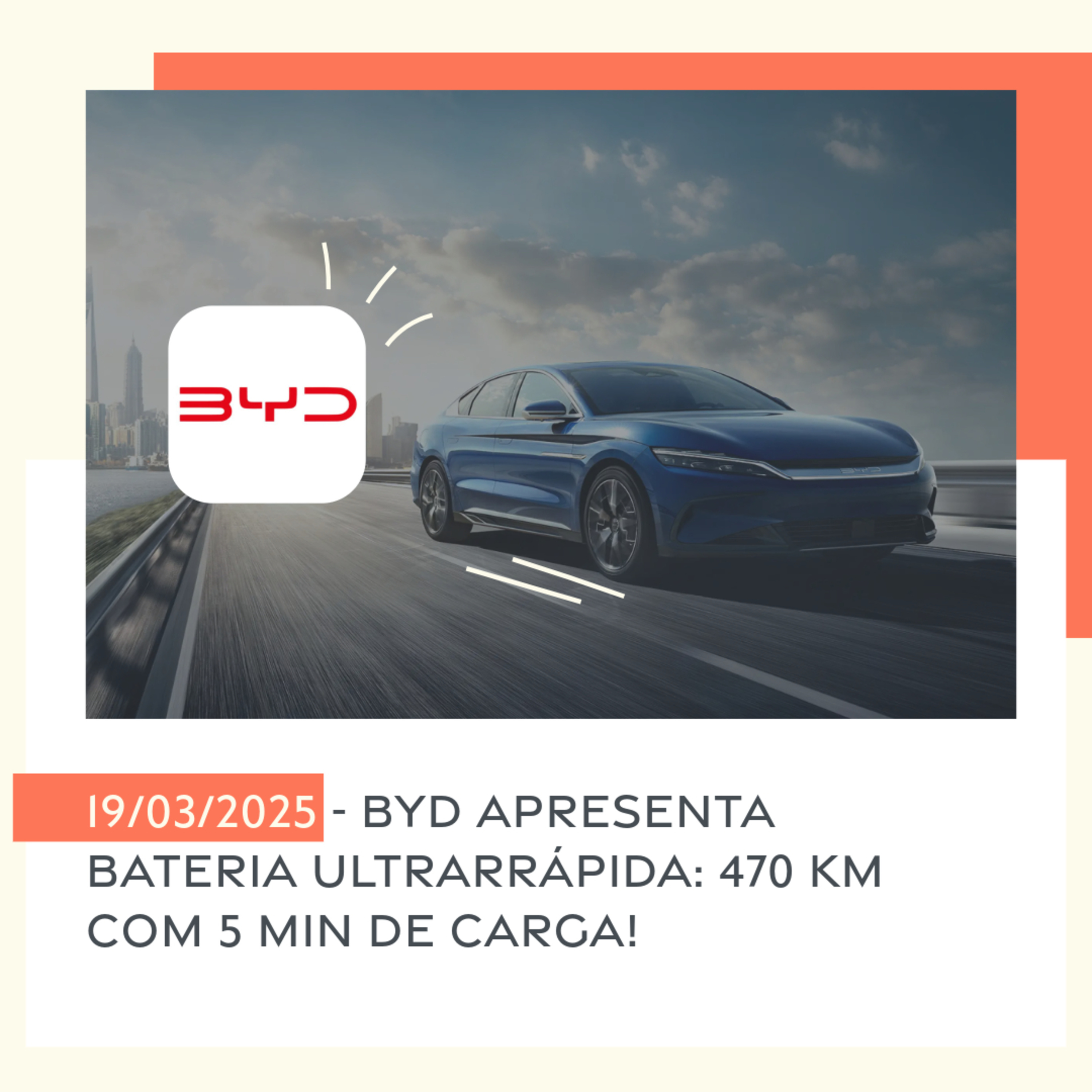 19/03/2025 - BYD apresenta bateria ultrarrápida: 470 km com 5 minutos de carga! episode artwork