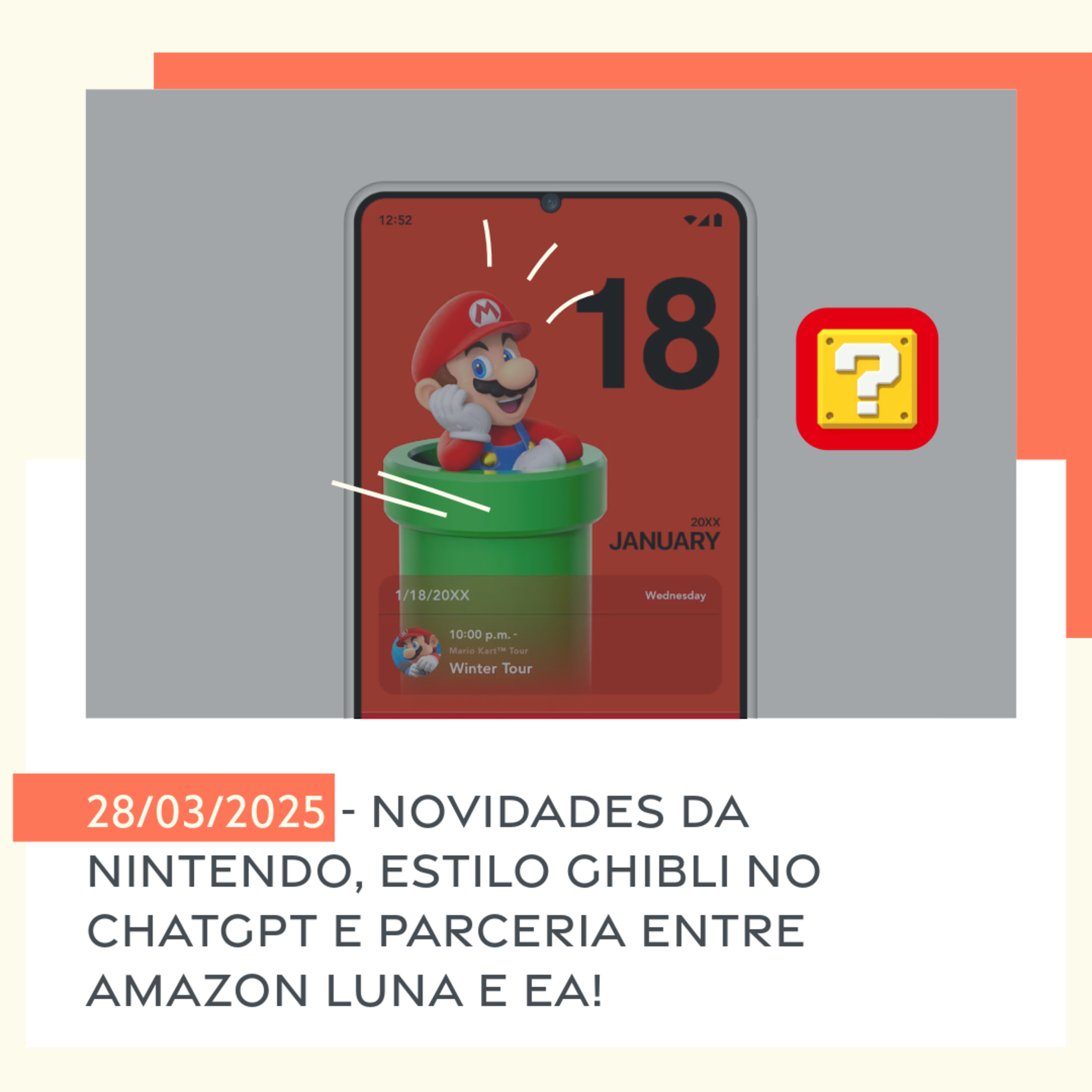 28/03/2025 - Novidades da Nintendo, estilo Ghibli no ChatGPT e parceria entre Amazon Luna e EA! episode artwork