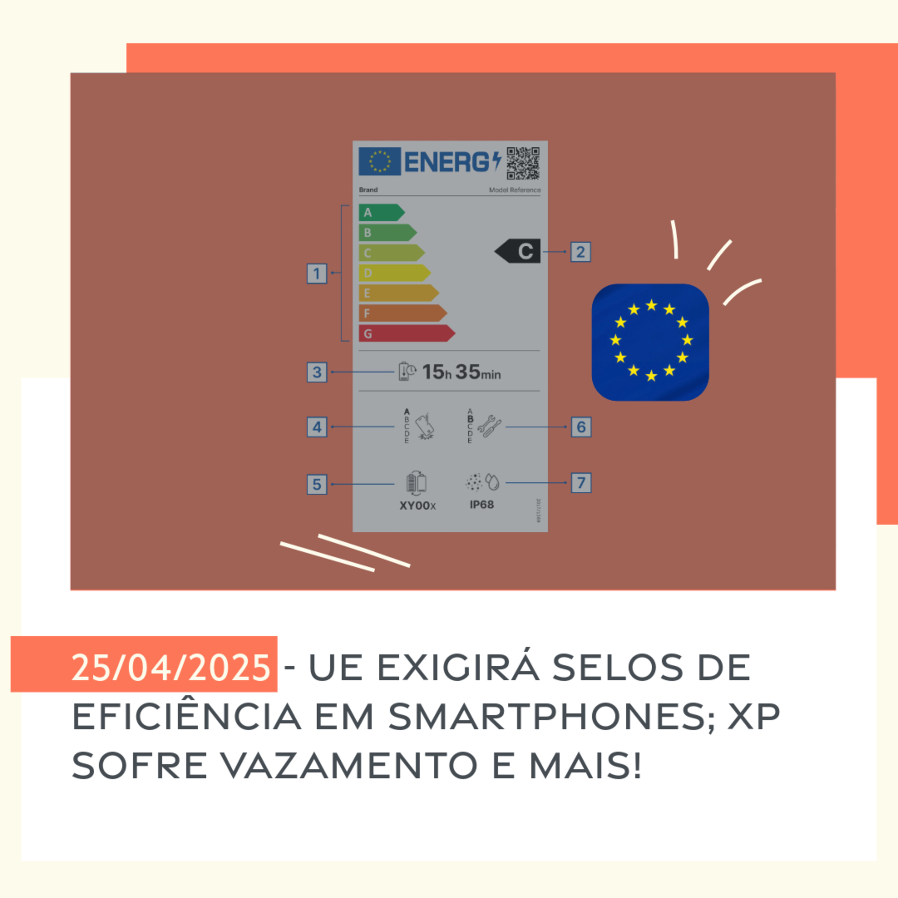 25/04/2025 - UE exigirá selos de eficiência em smartphones; XP sofre vazamento e mais! episode artwork