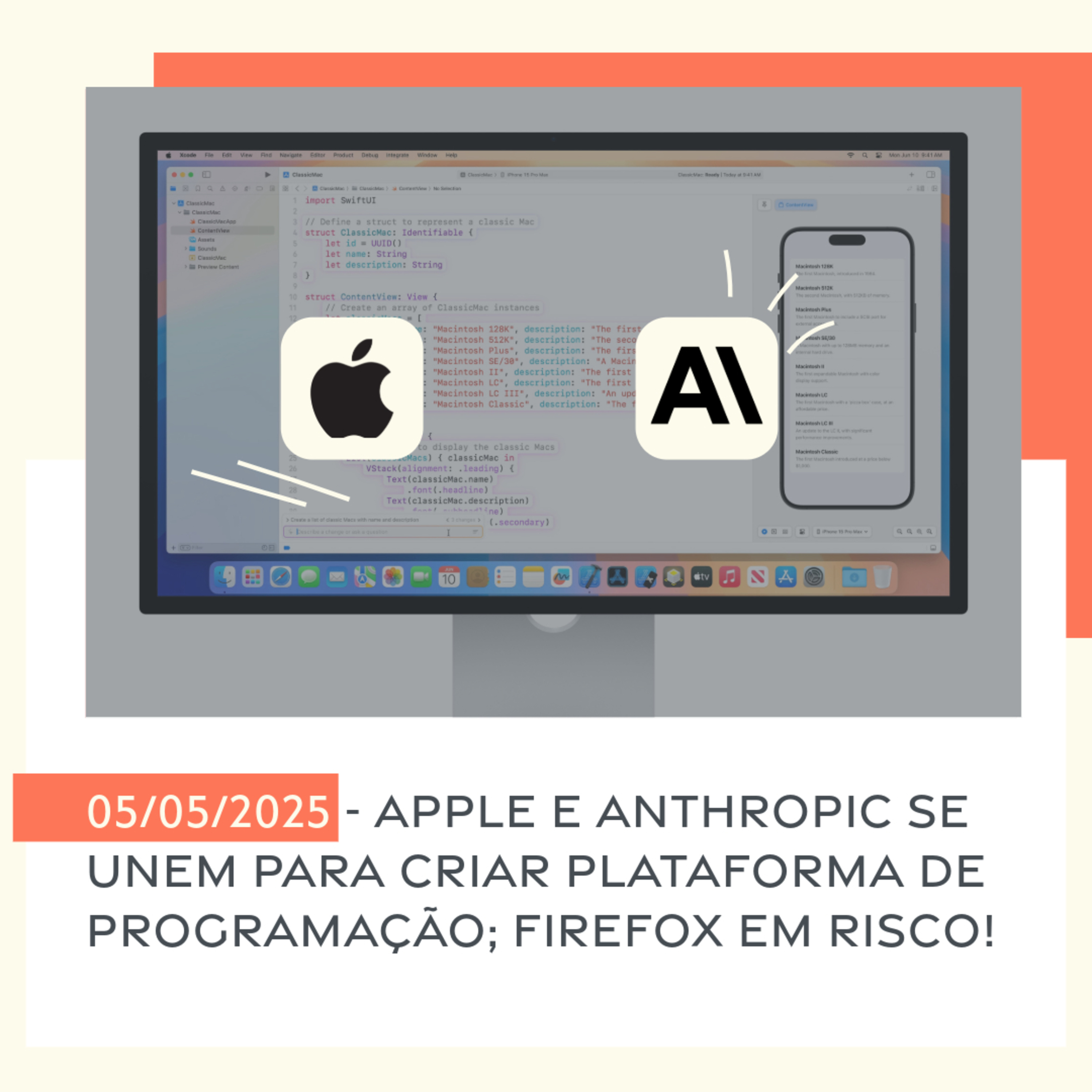 05/05/2025 - Apple e Anthropic se unem para criar plataforma de programação; Firefox em risco! episode artwork