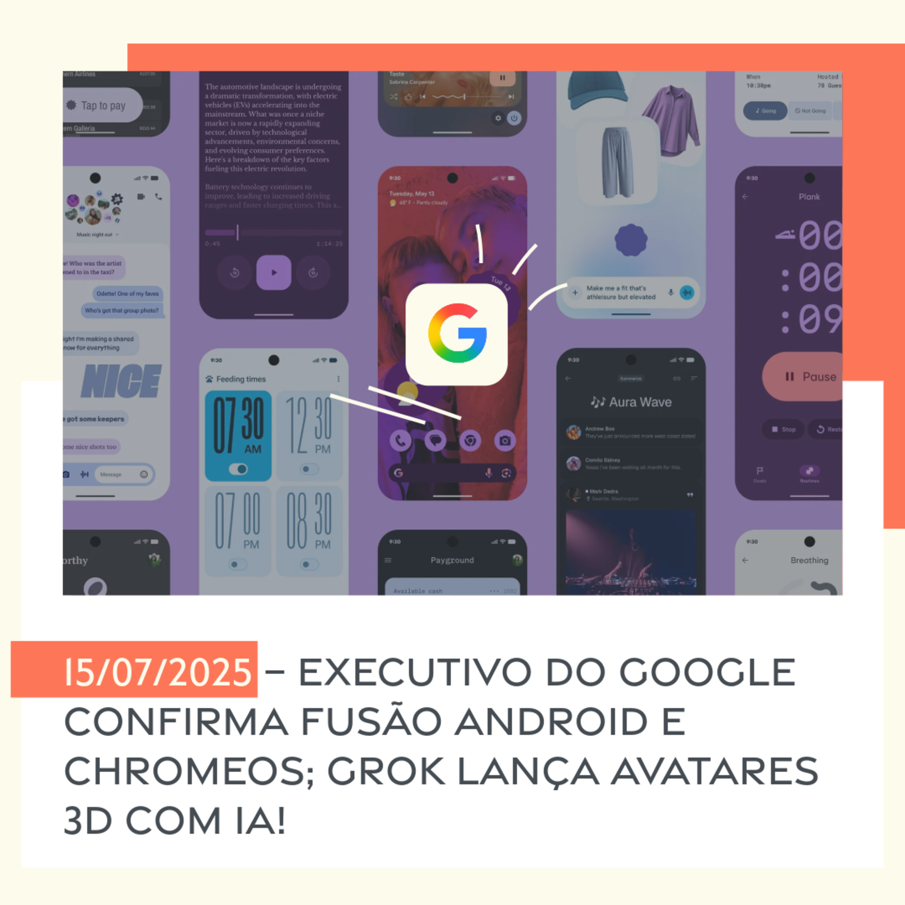 15/07/2025 – Executivo do Google confirma fusão Android e ChromeOS; Grok lança avatares 3D com IA! episode artwork
