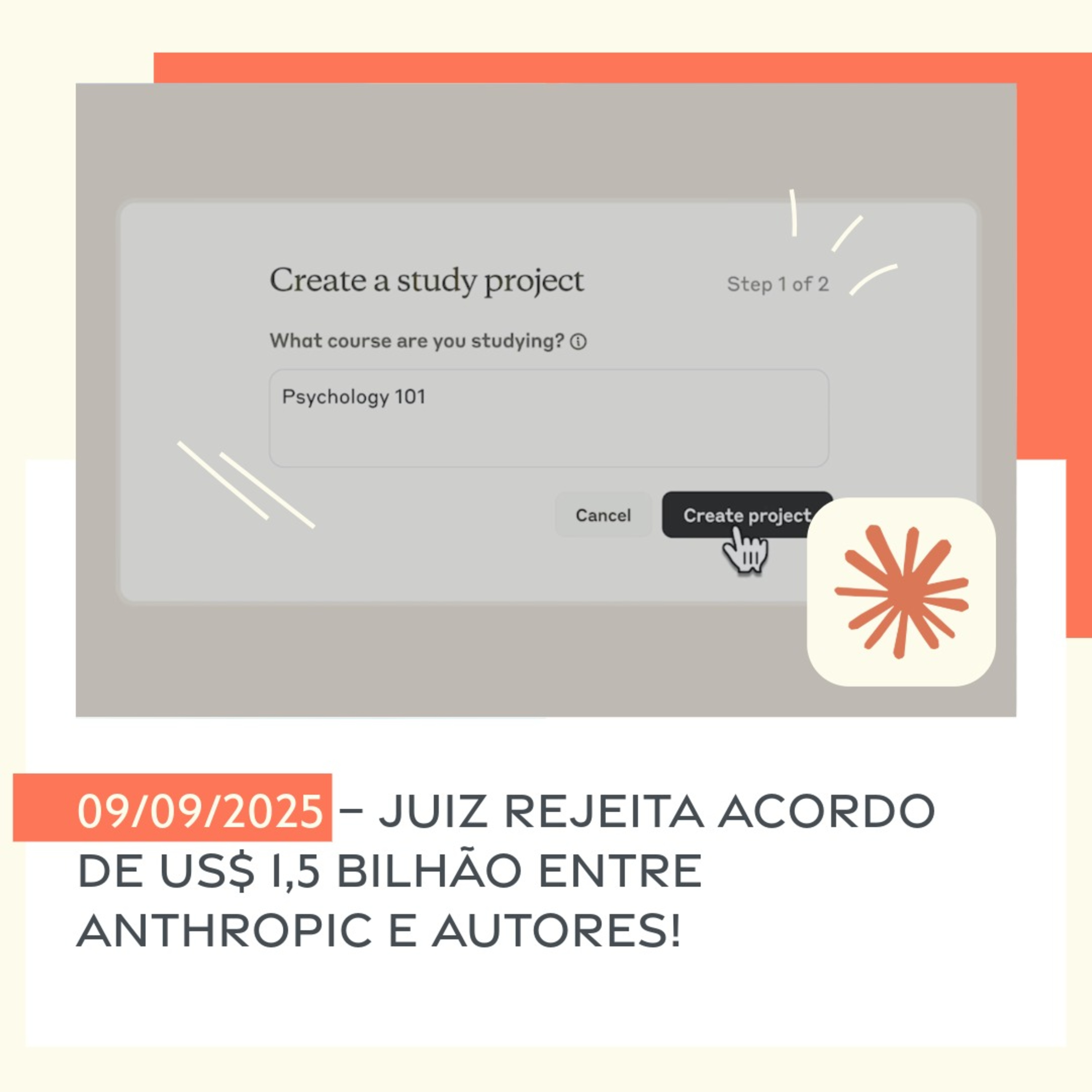 09/09/2025 – Juiz rejeita acordo de US$ 1,5 bilhão entre Anthropic e autores!