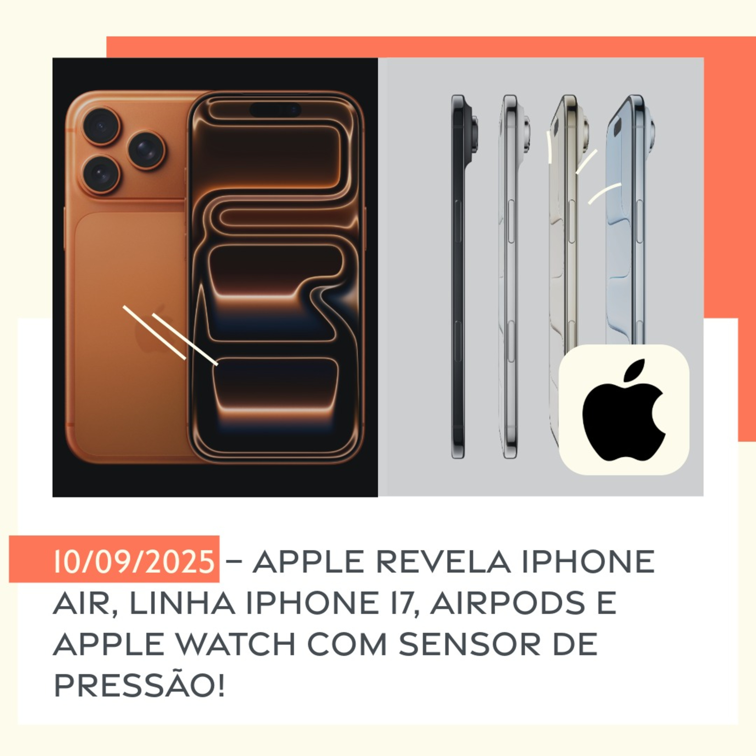 10/09/2025 – Apple revela iPhone Air, linha iPhone 17, AirPods e Apple Watch com sensor de pressão! episode artwork