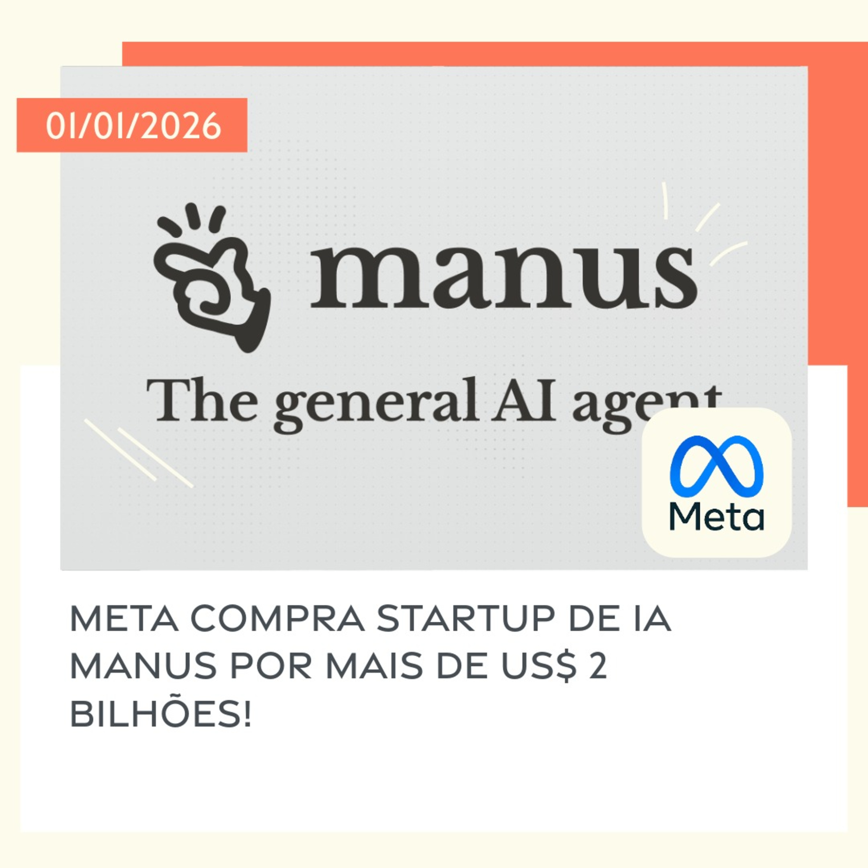 01/01/2026 – Meta compra startup de IA Manus por mais de US$ 2 bilhões! episode artwork