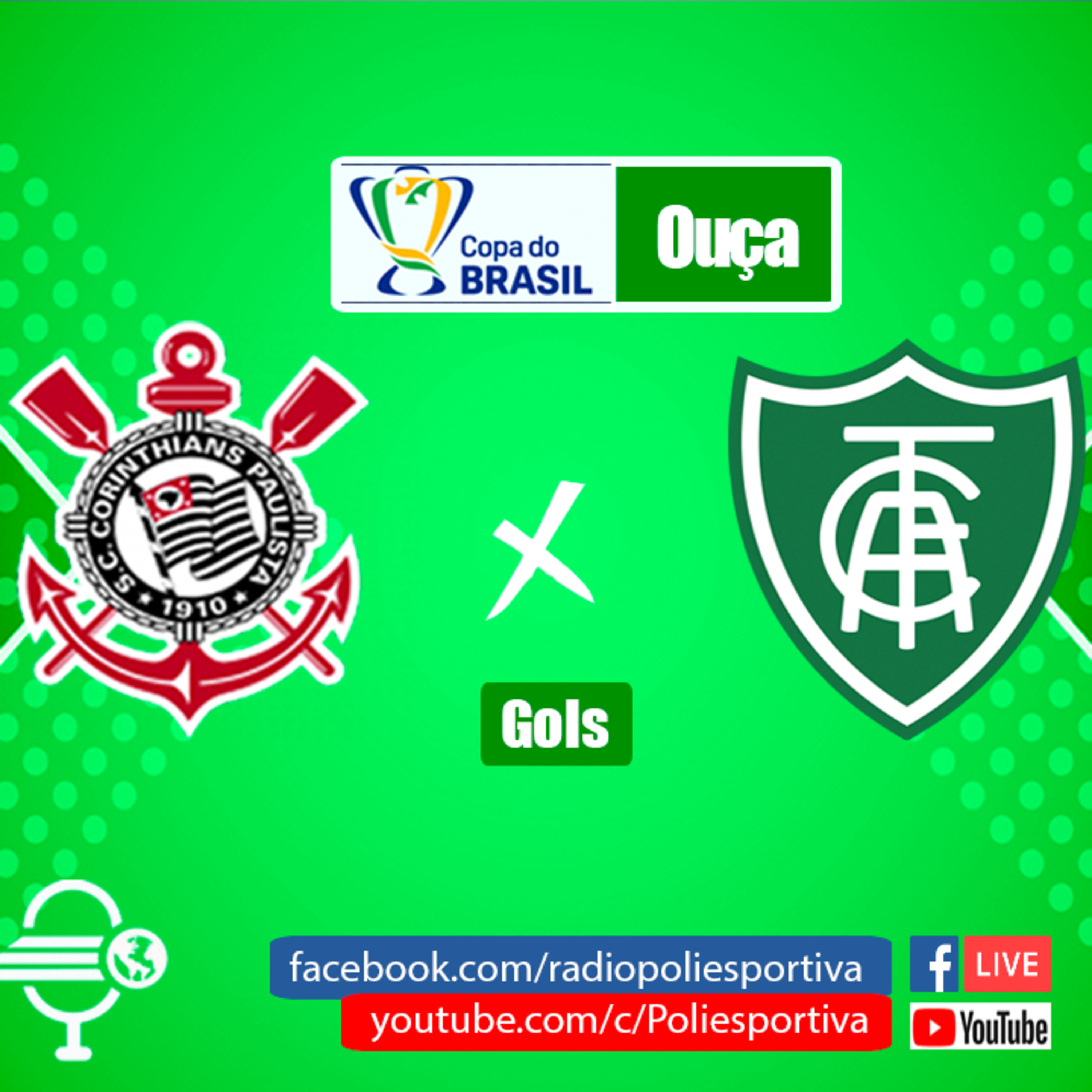 FUTEBOL NA POLIESPORTIVA - COPA DO BRASIL 2023 - QUARTAS DE FINAL - JOGO #2 - GOLS DE CORINTHIANS 3 (3) X (1) 2 AMÉRICA MINEIRO episode artwork