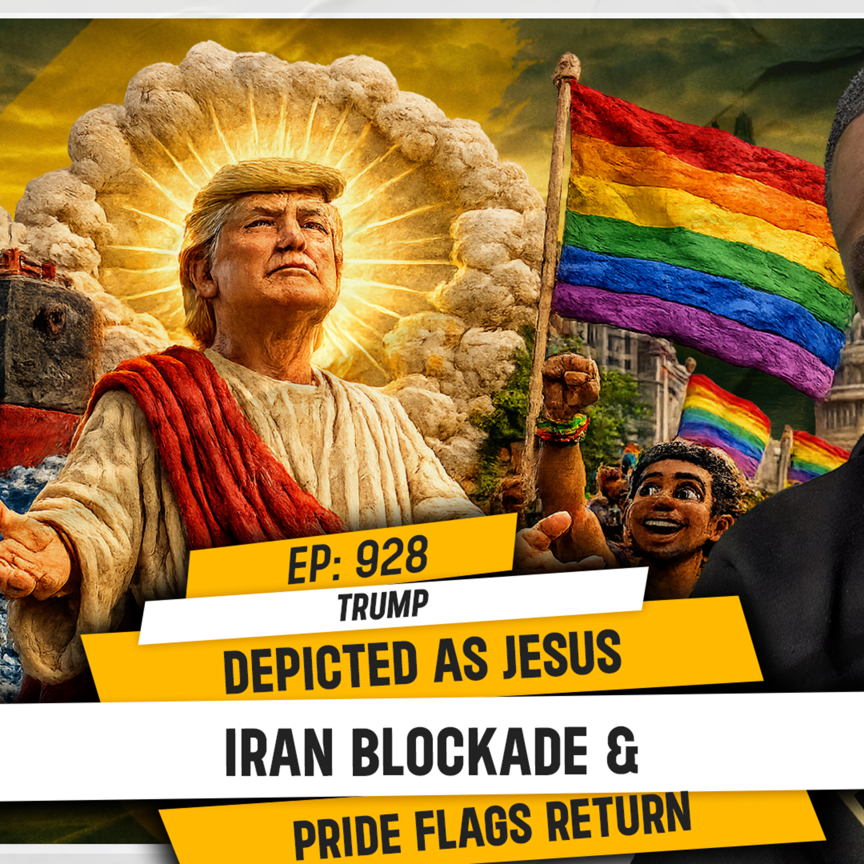 TRUMP DEPICTED AS JESUS, IRAN BLOCKADE & PRIDE FLAGS RETURN | TDA - 928
