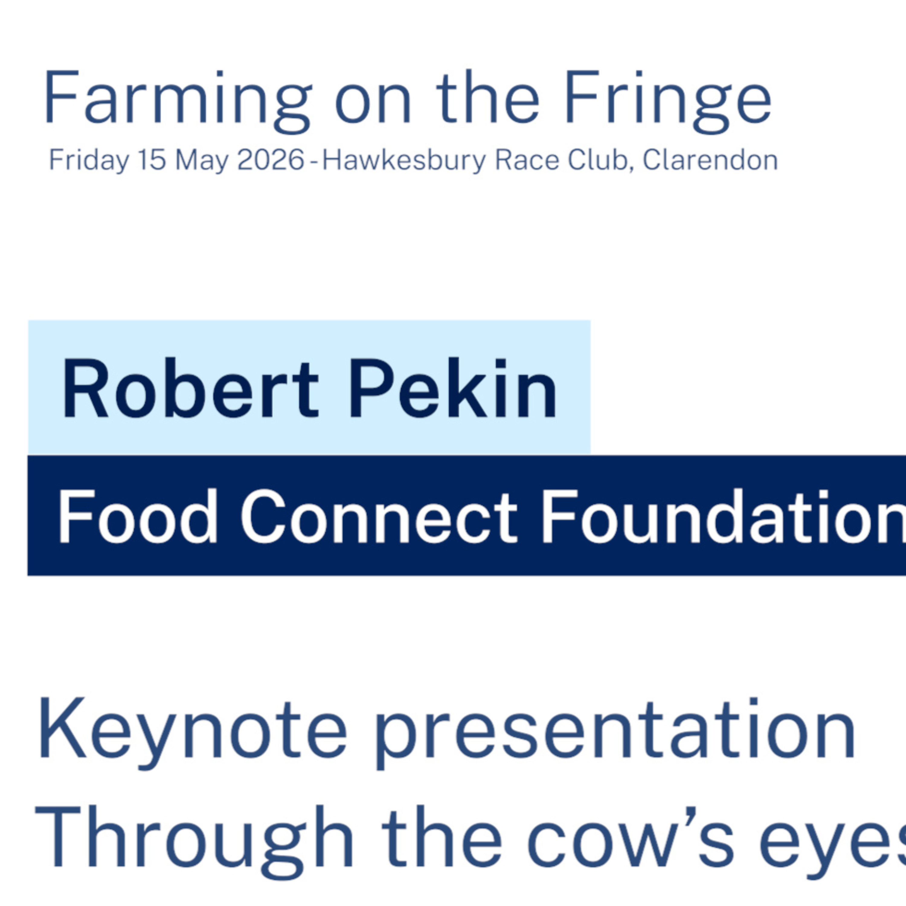 Farming on the Fringe Series: Robert Pekin, Food Connect Foundation