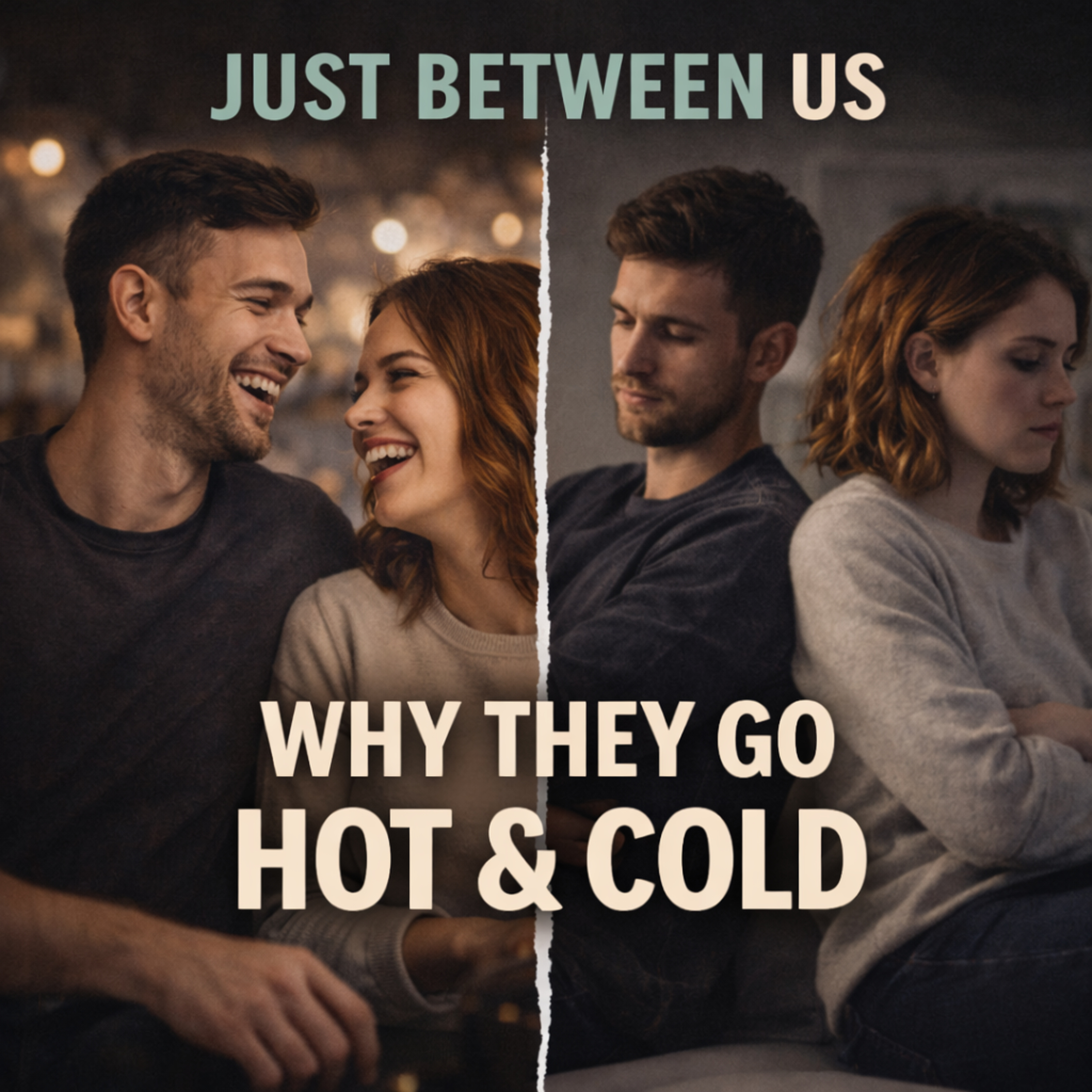 Why They Go Hot and Cold in Dating - Just Between Us Podcast - S1 Ep 6 episode artwork
