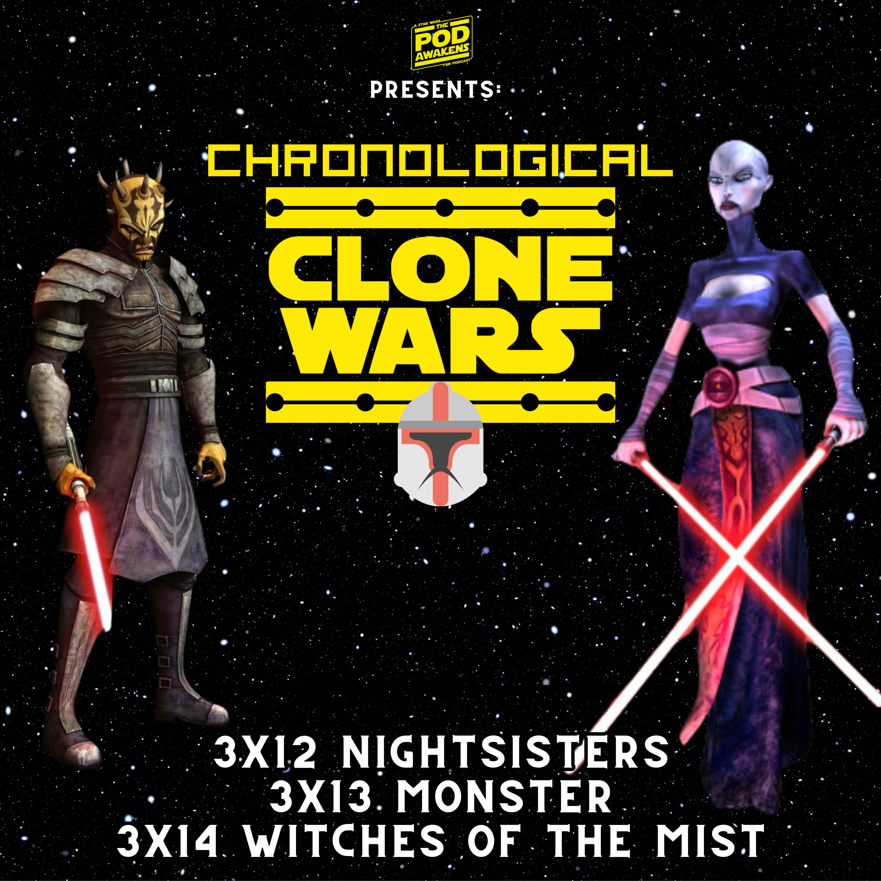 Chronological Clone Wars: 3x12 Nightsisters, 3x13 Monster and 3x14 Witches of the Mist episode artwork