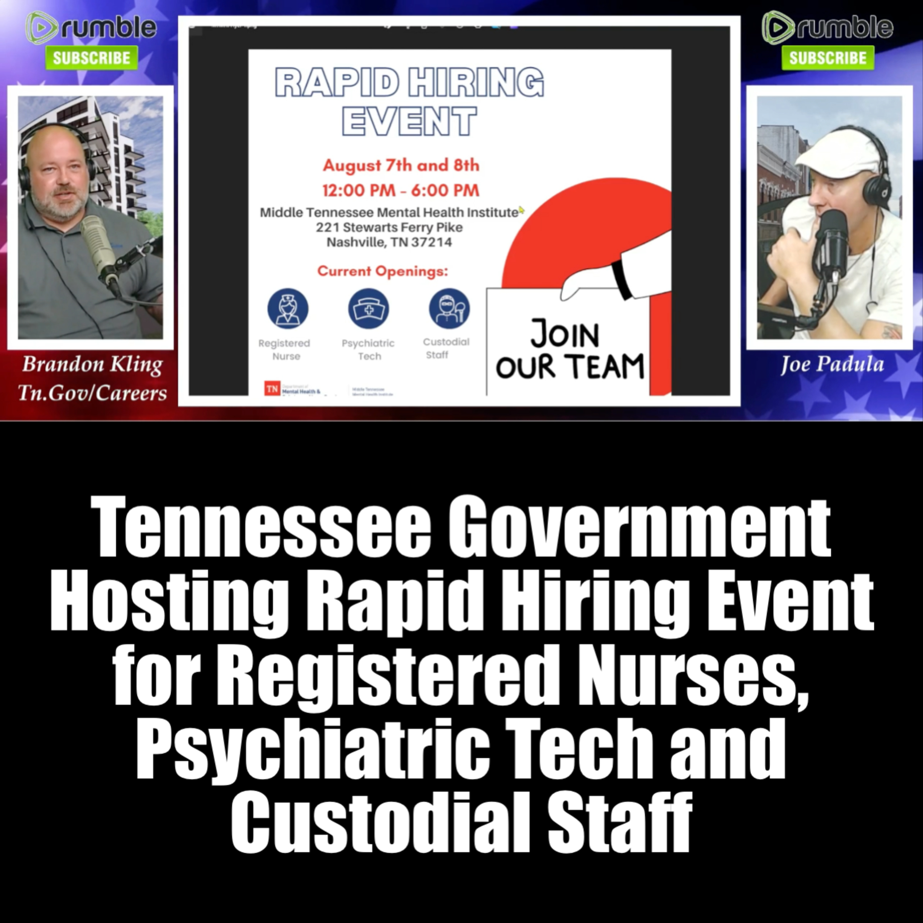 Rapid Hiring Event for Registered Nurses, Psychiatric Tech and Custodial Staff  episode artwork