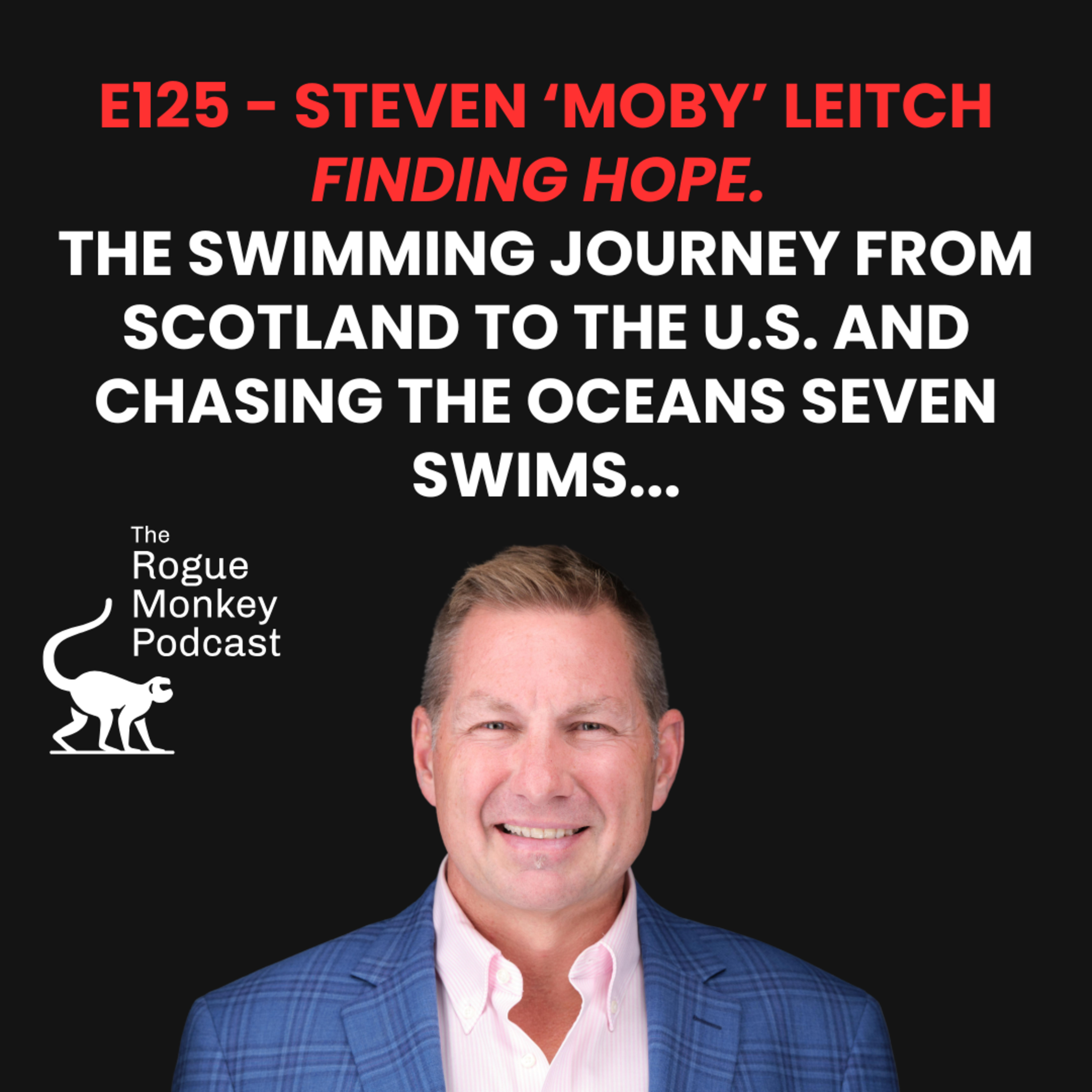 E125 Steve Moby Leitch. Finding hope - The swimming journey from Scotland to the U.S. and chasing the Oceans Seven Swims episode artwork