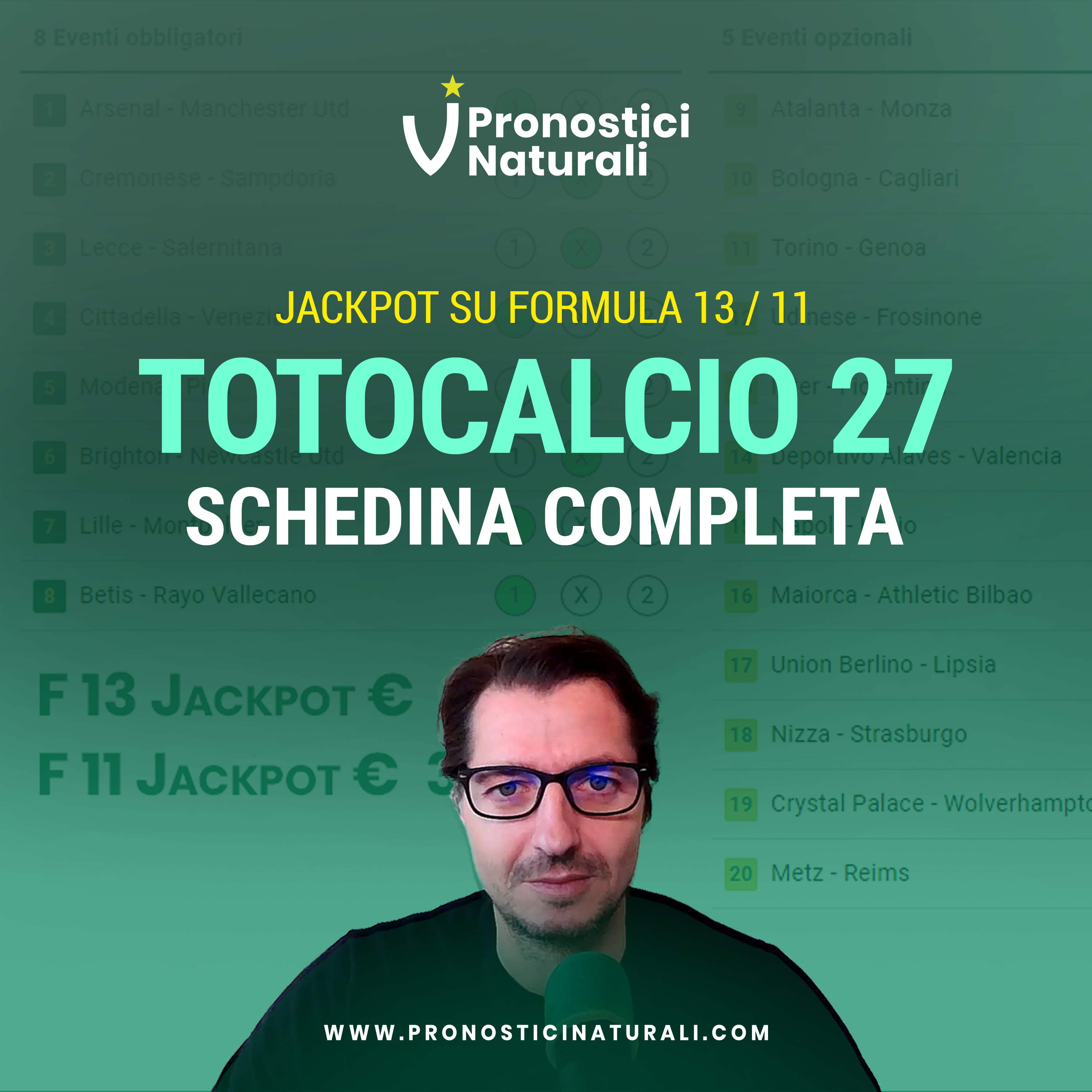 Totocalcio N. 27 con 2 Jackpot Pronostici Tutte le Partite in Schedina episode artwork