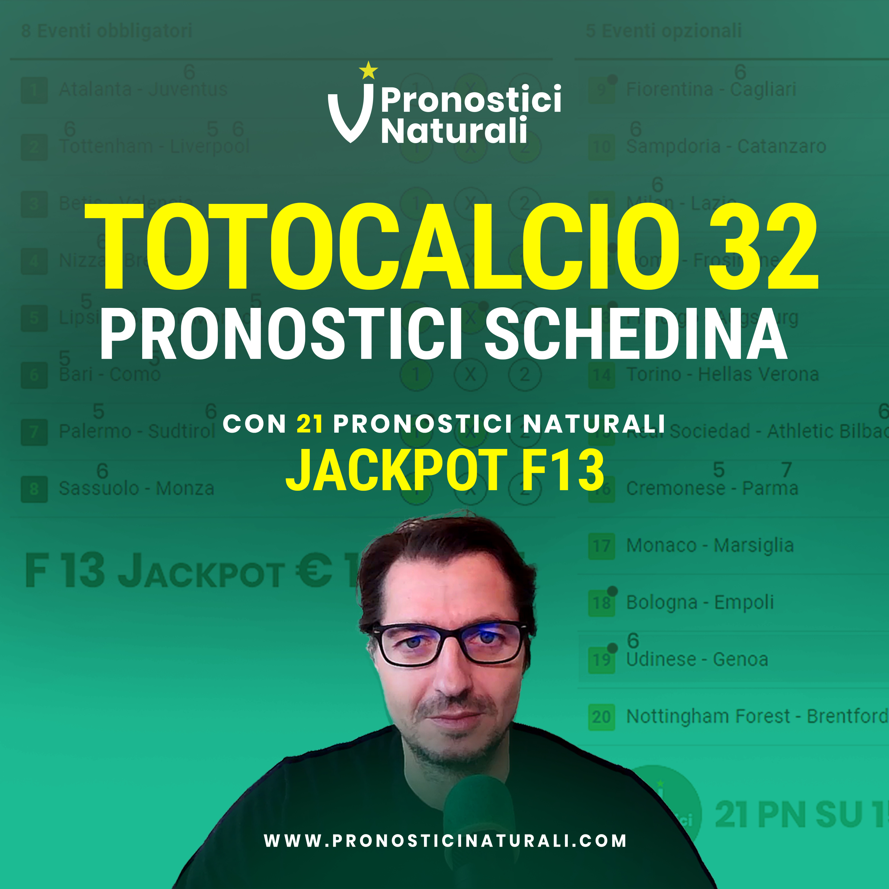 Pre/Post+Bet Vincente su Schedina Totocalcio JACKPOT F13 oltre 150.000 euro e 21 Pronostici Naturali episode artwork
