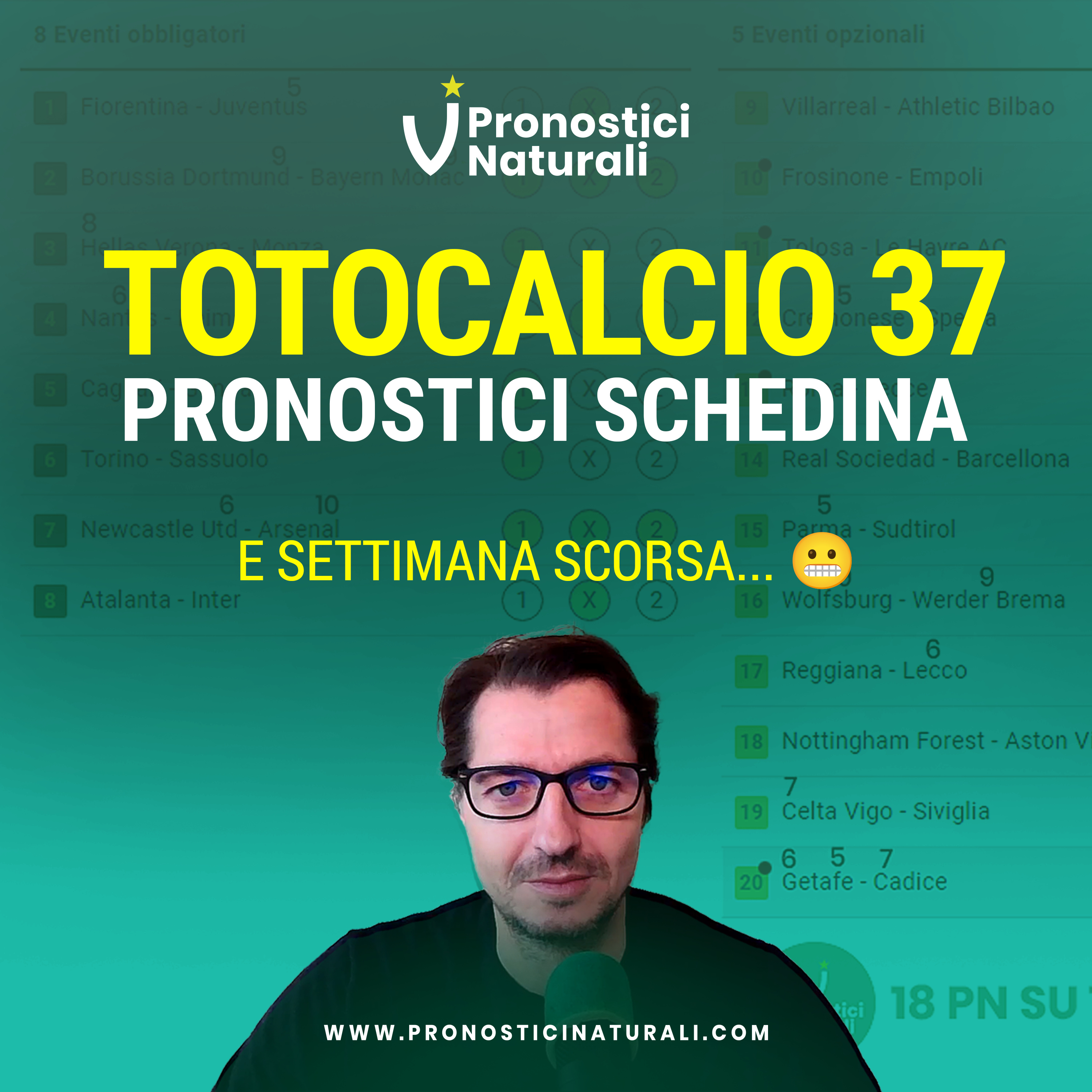 Schedina Totocalcio 37, ci si riprova dopo la rosicata della settimana scorsa!