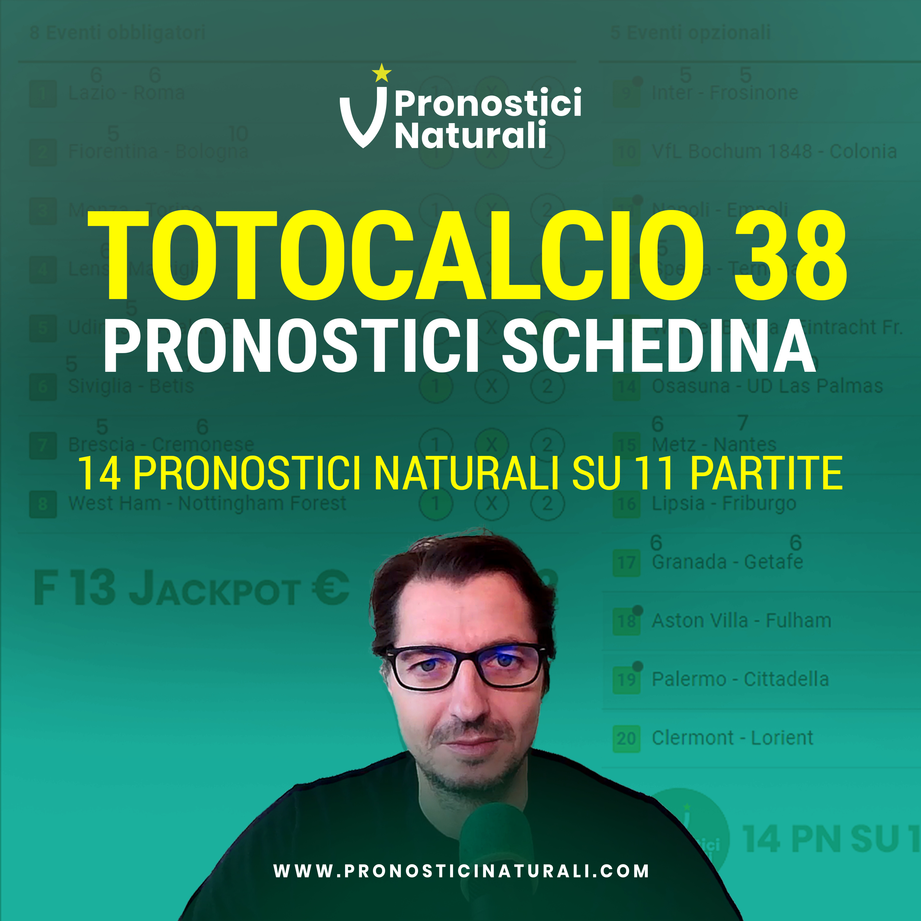 Schedina Totocalcio 38, schedina interessante con Jackpot su 13 Analisi e pronostici episode artwork