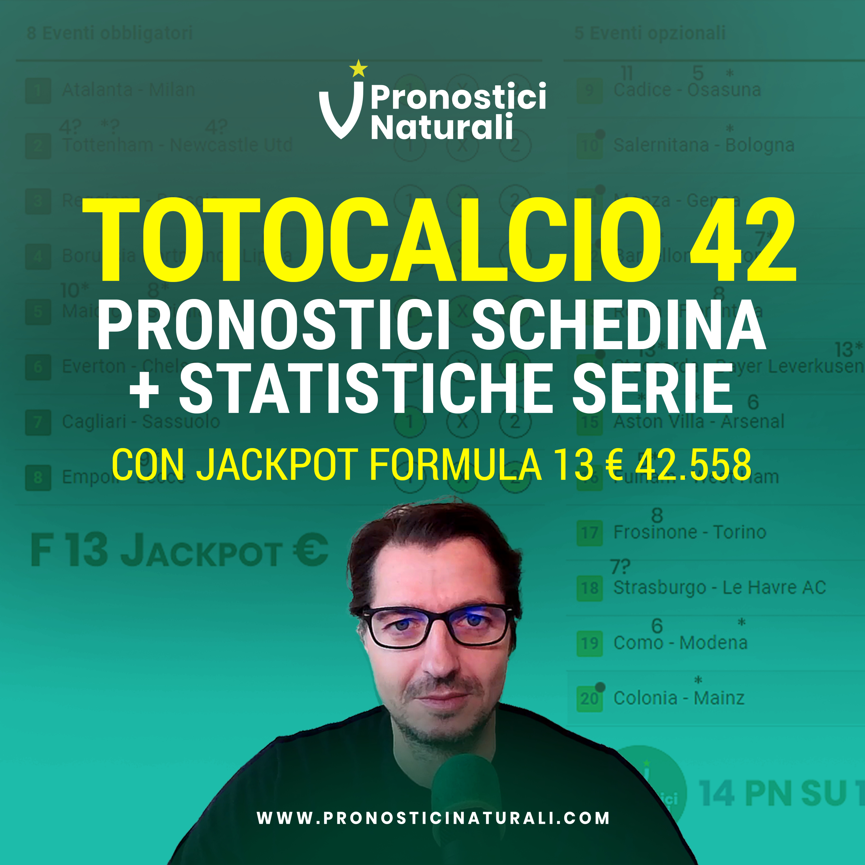 Per rifarci da settimana scorsa, Tutti i Pronostici Schedina Totocalcio 42 +Statistiche +Jackpot F13 episode artwork