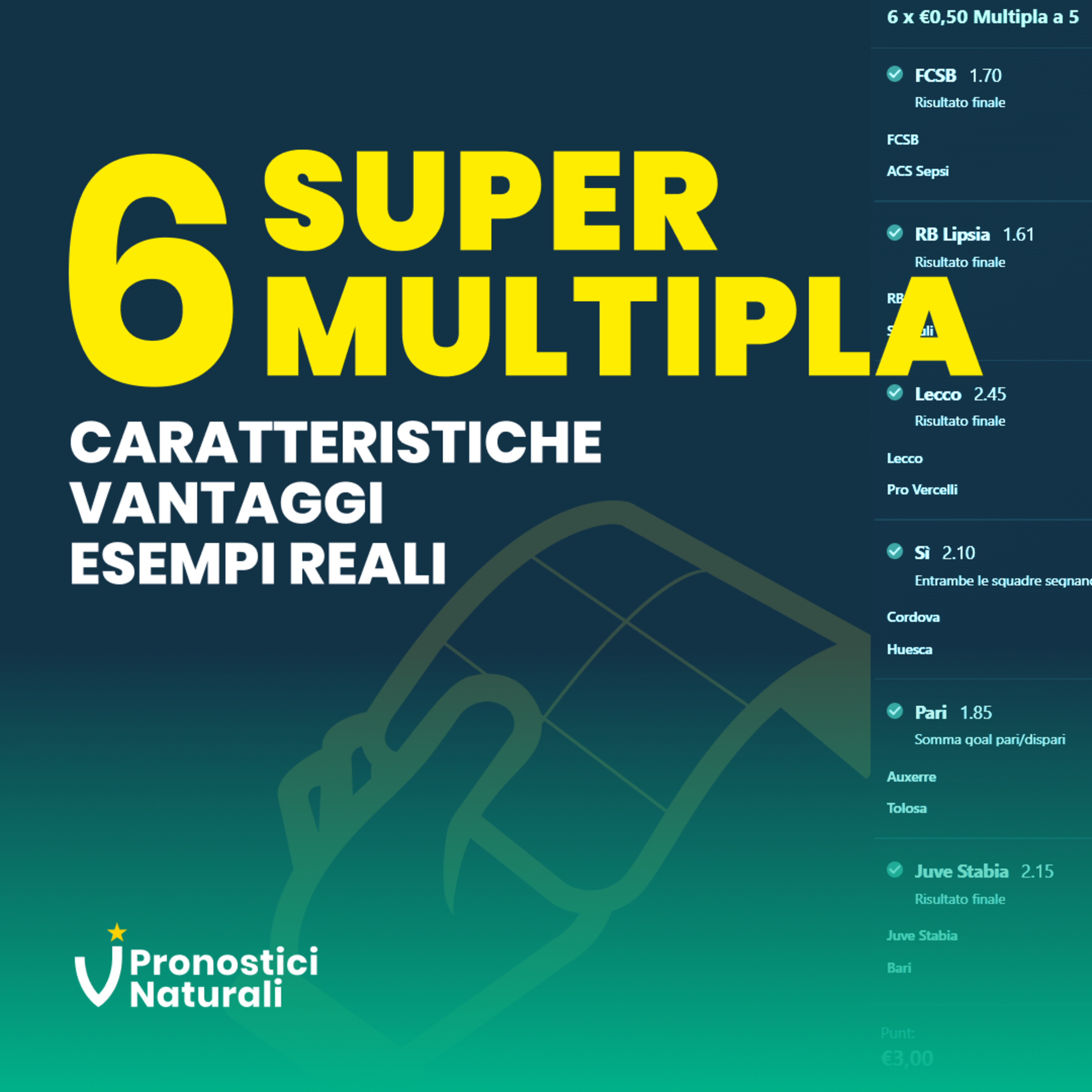 SuperMultipla6 ⚽️ scommessa a sistema: caratteristiche, vantaggi ed esempi reali episode artwork