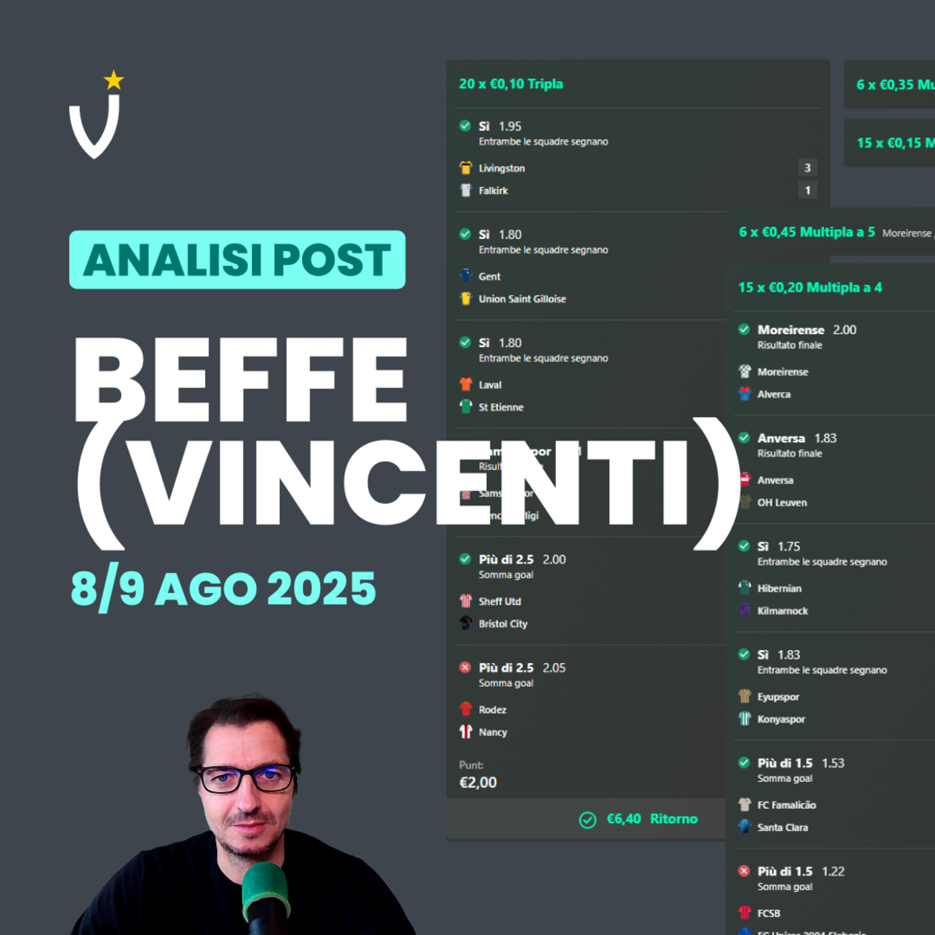 Beffe Vincenti Top & Flop Commento Betting Calcio 9/10 Agosto 2025 episode artwork