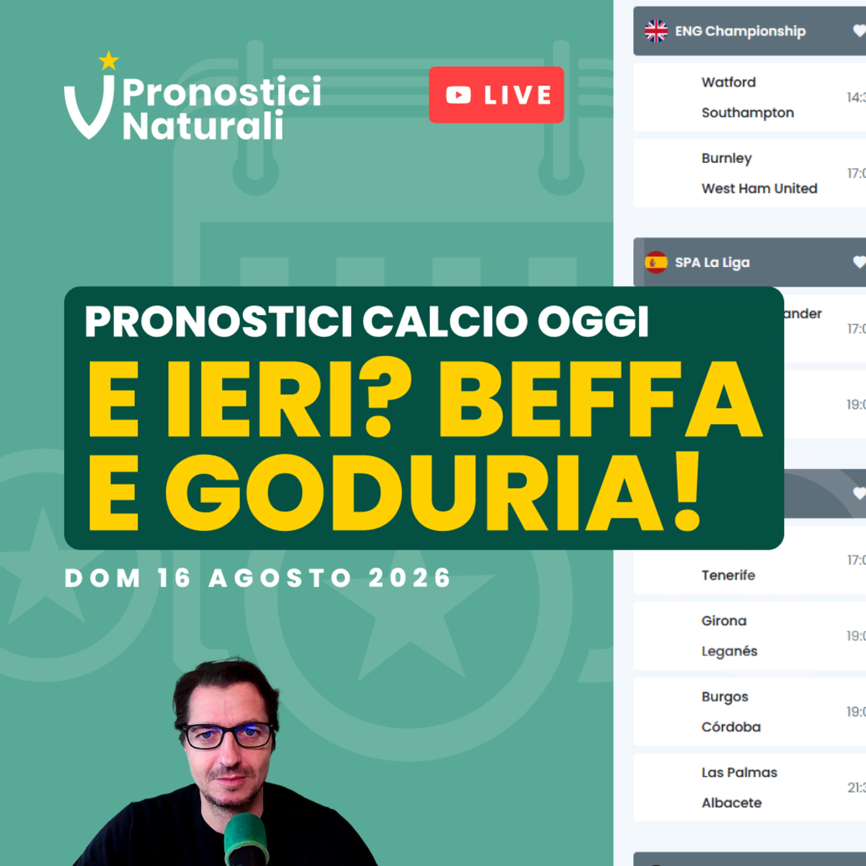 Live Tabellone Pronostici calcio oggi ⚽ e ieri? Beffa e goduria! episode artwork