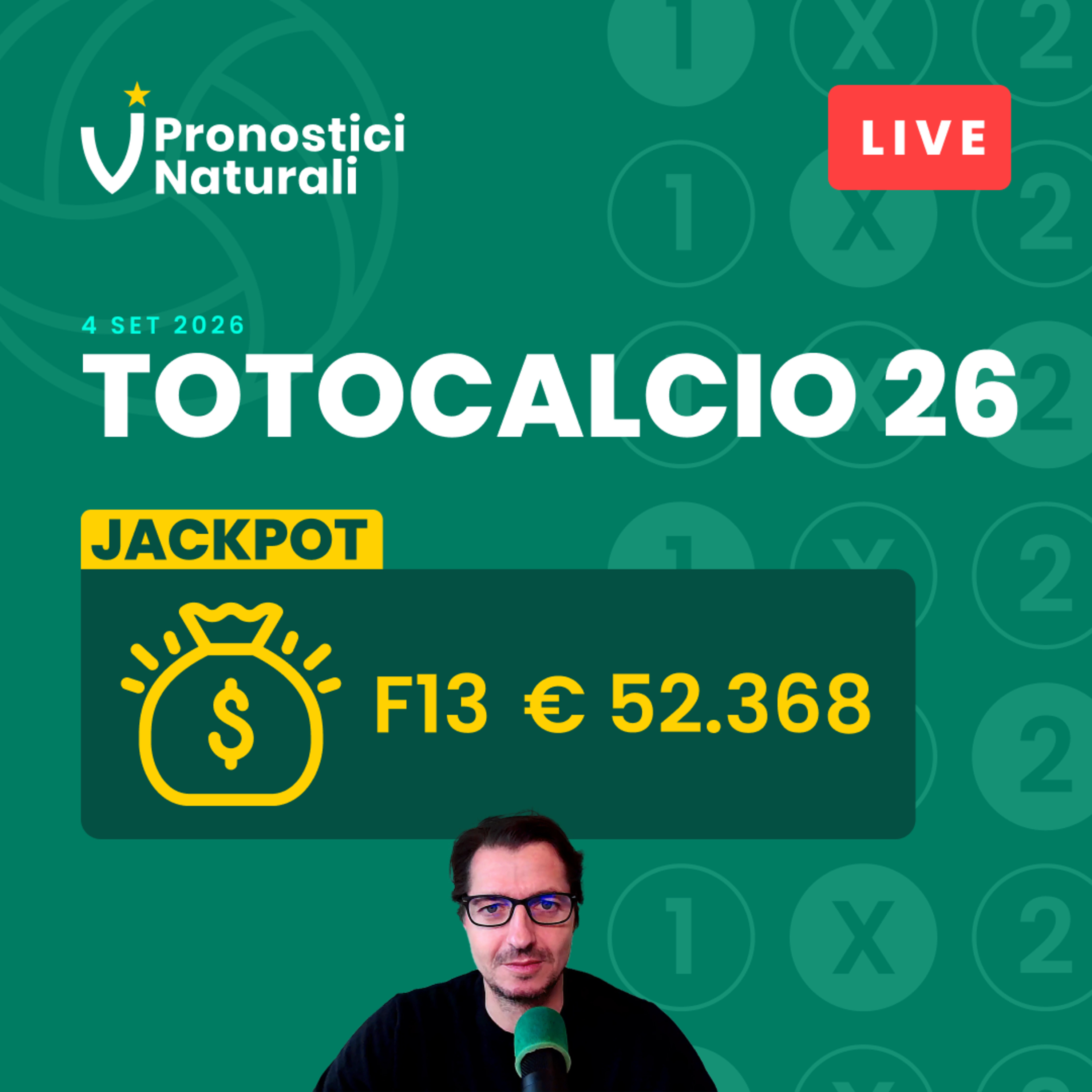 LIVE Schedina Totocalcio 💰 Jackpot Formula 13 € 52.368 Tutti i pronostici e la selezione del 13 episode artwork