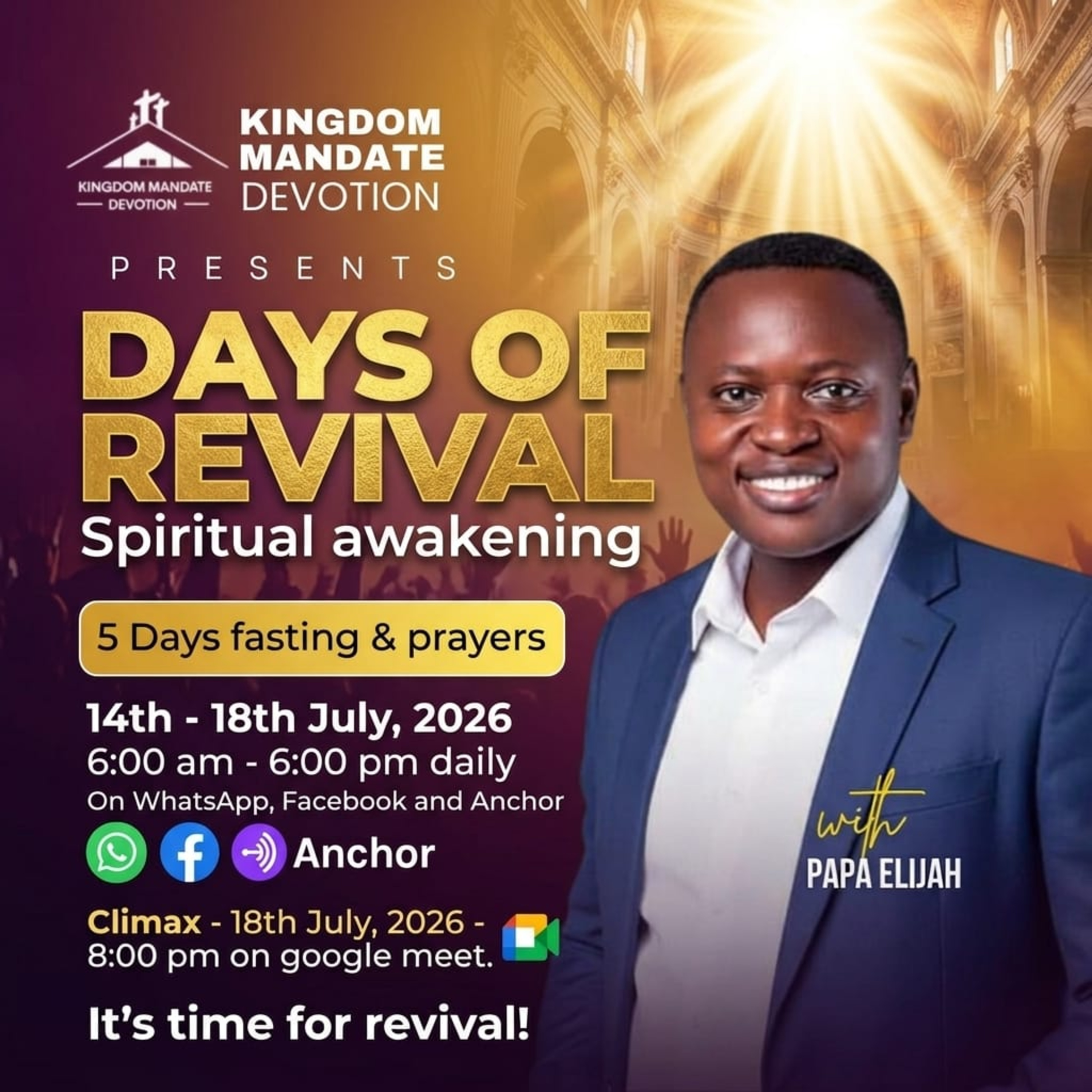 DAYS OF REVIVAL Day 1 - sermon title: Spiritual awakening By Joseph Asmah - KMD UCC PRESIDENT episode artwork