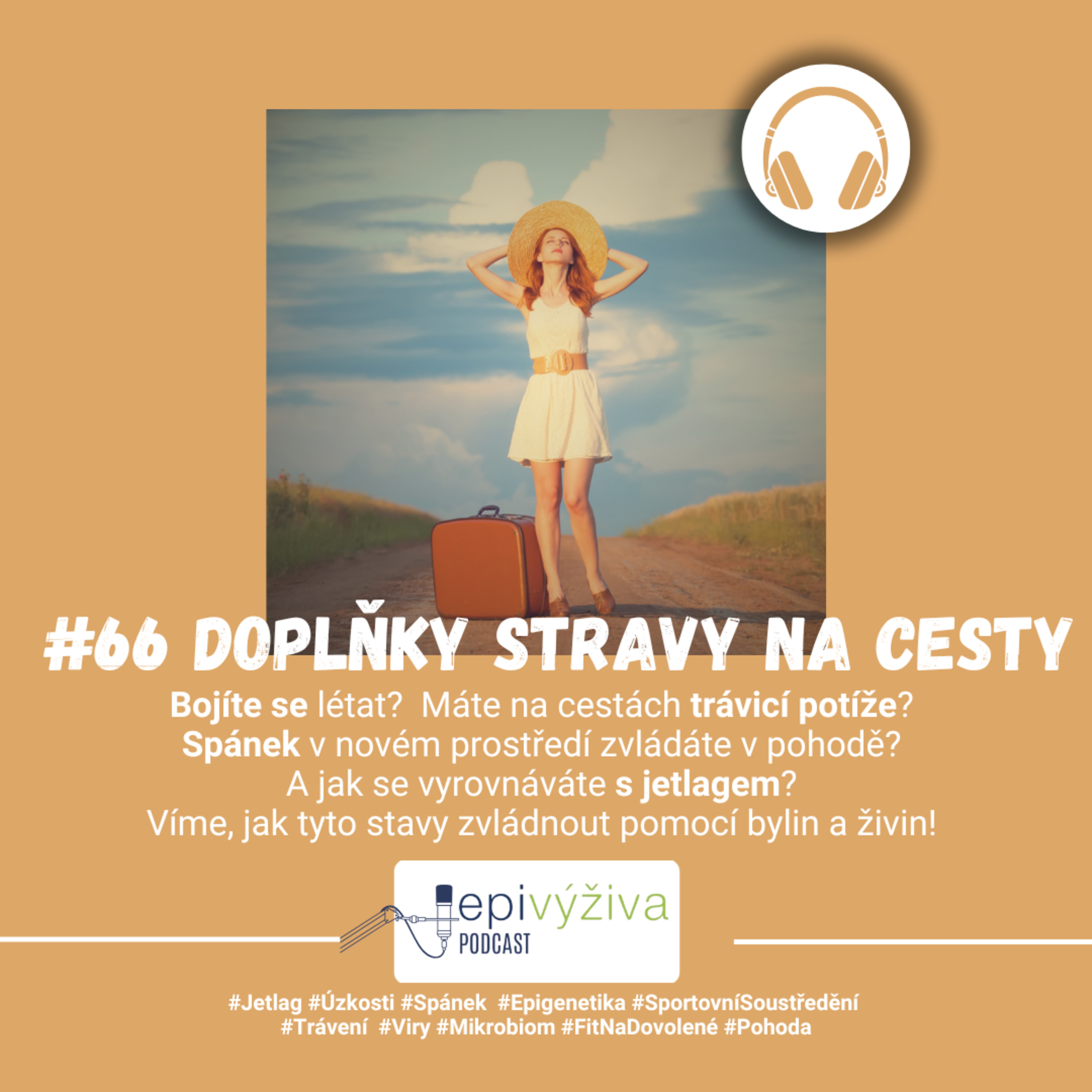 #66 DOPLŇKY STRAVY NA CESTY / trávicí potíže, jetlag, spánek, bolesti, zranění, krvetvorba, sportovní soustředění, úzkosti, nevolnost, mořská nemoc episode artwork