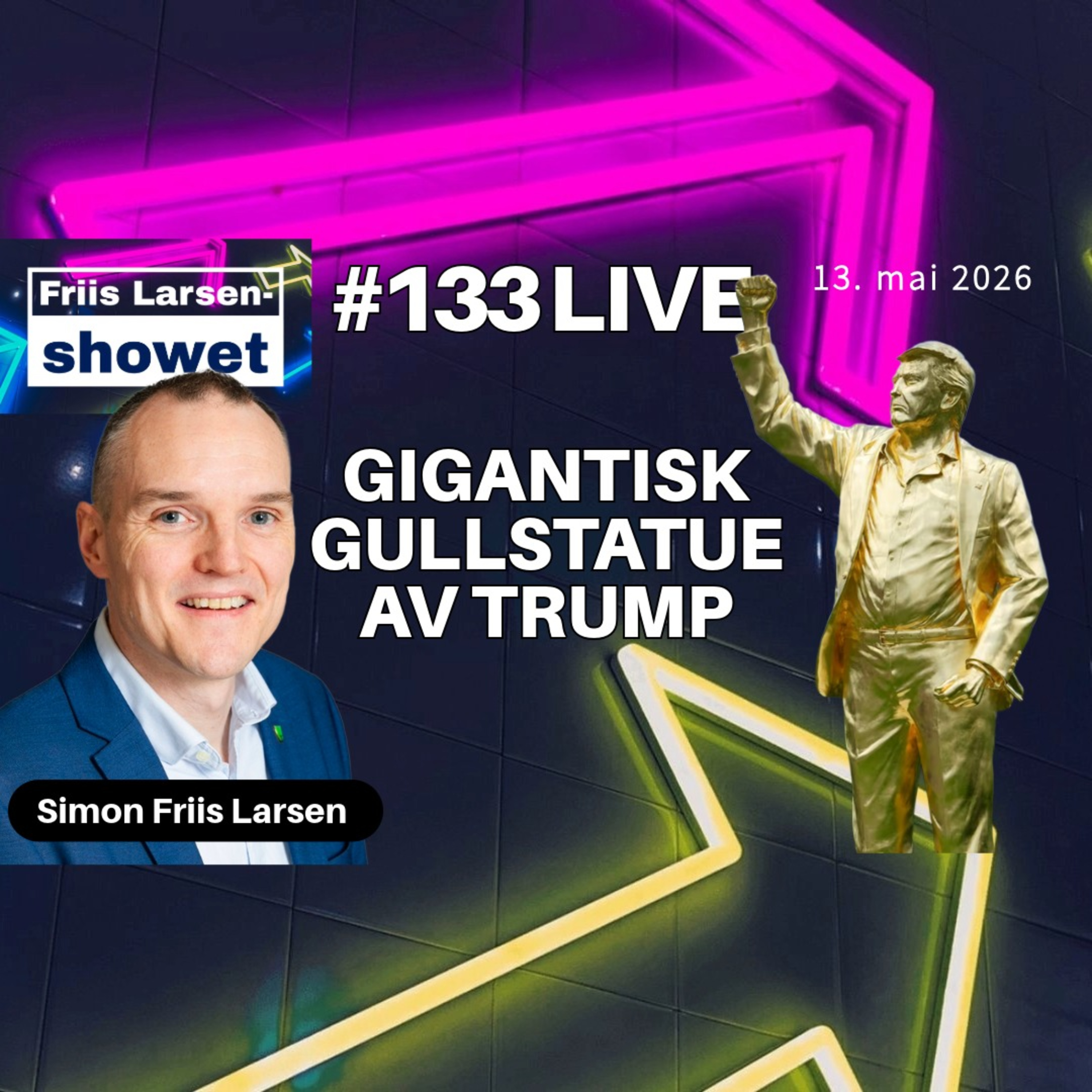 #133 - Gigantisk gullstatue av Trump episode artwork
