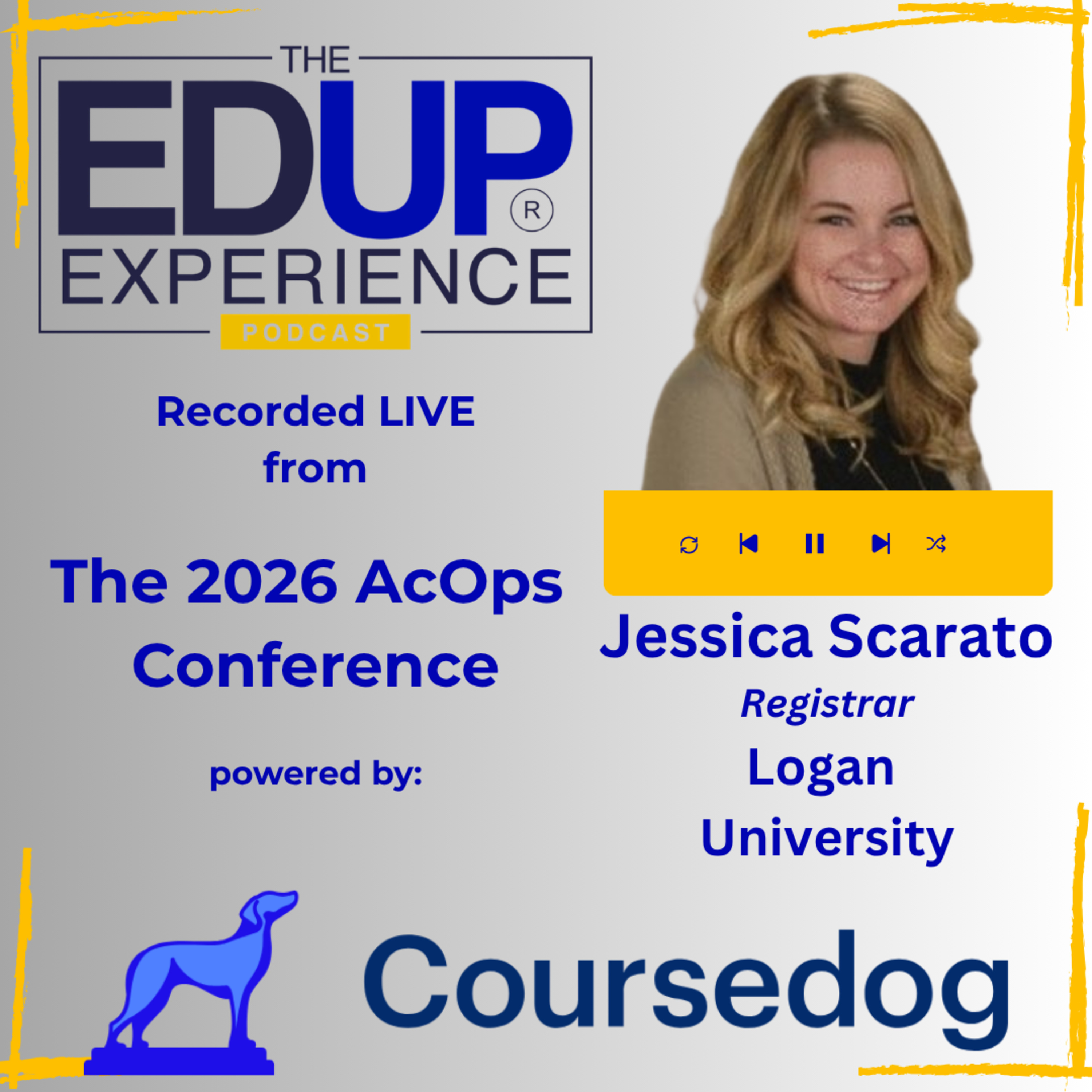 LIVE from the 2026 ⁠AcOps Conference⁠ powered by ⁠Coursedog⁠ - with Jessica Scarato, Registrar, Logan University