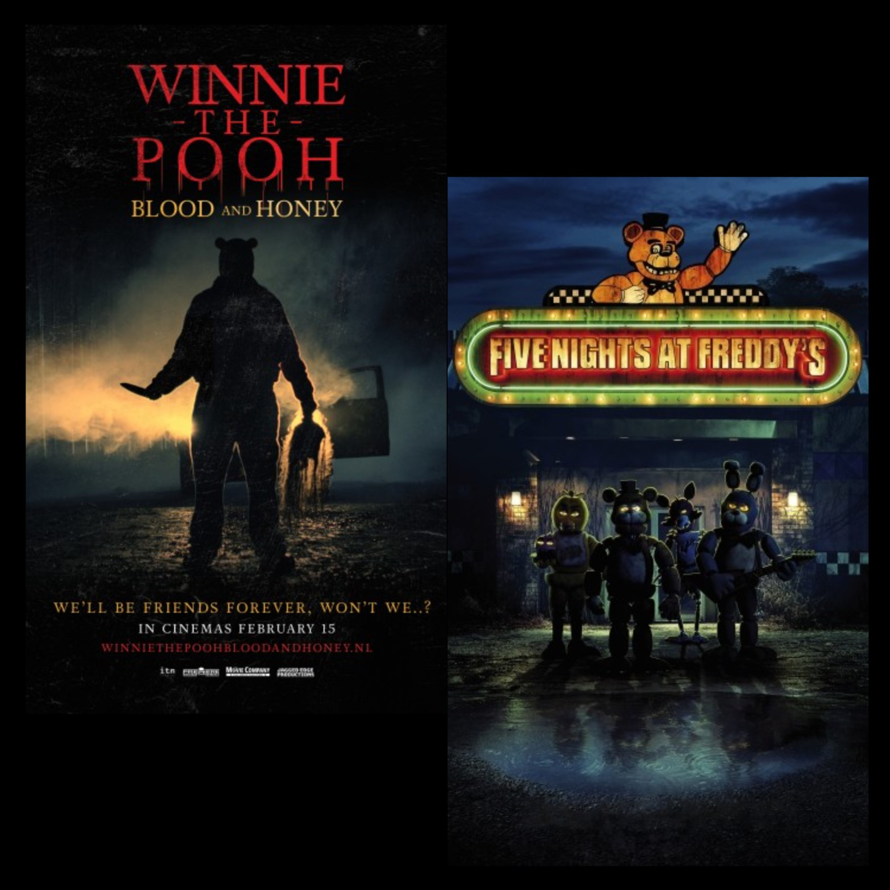 Winnie the Pooh: Blood and Honey (2023) & Five Nights at Freddy's (2023) episode artwork
