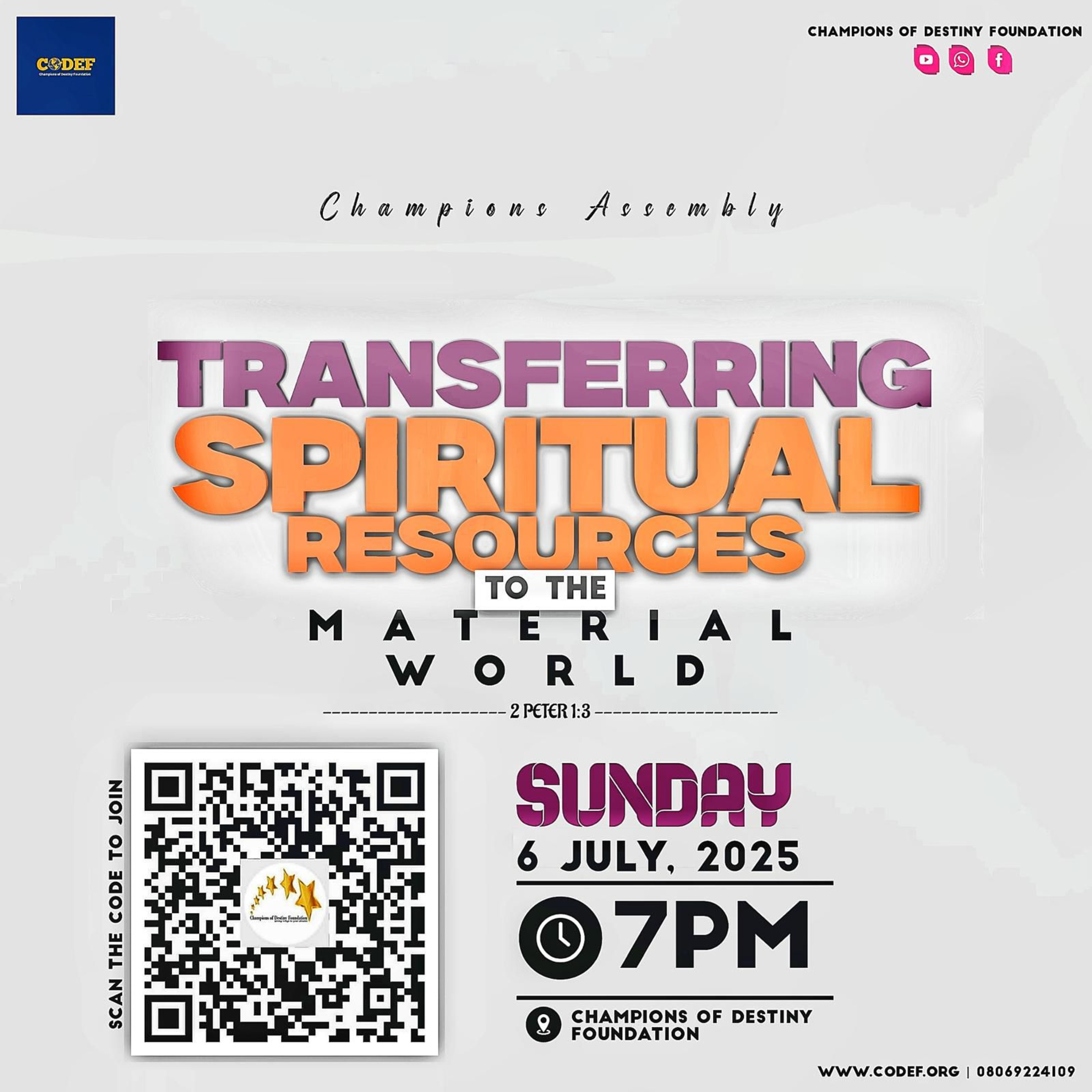 Transferring spiritual resources to the material world
