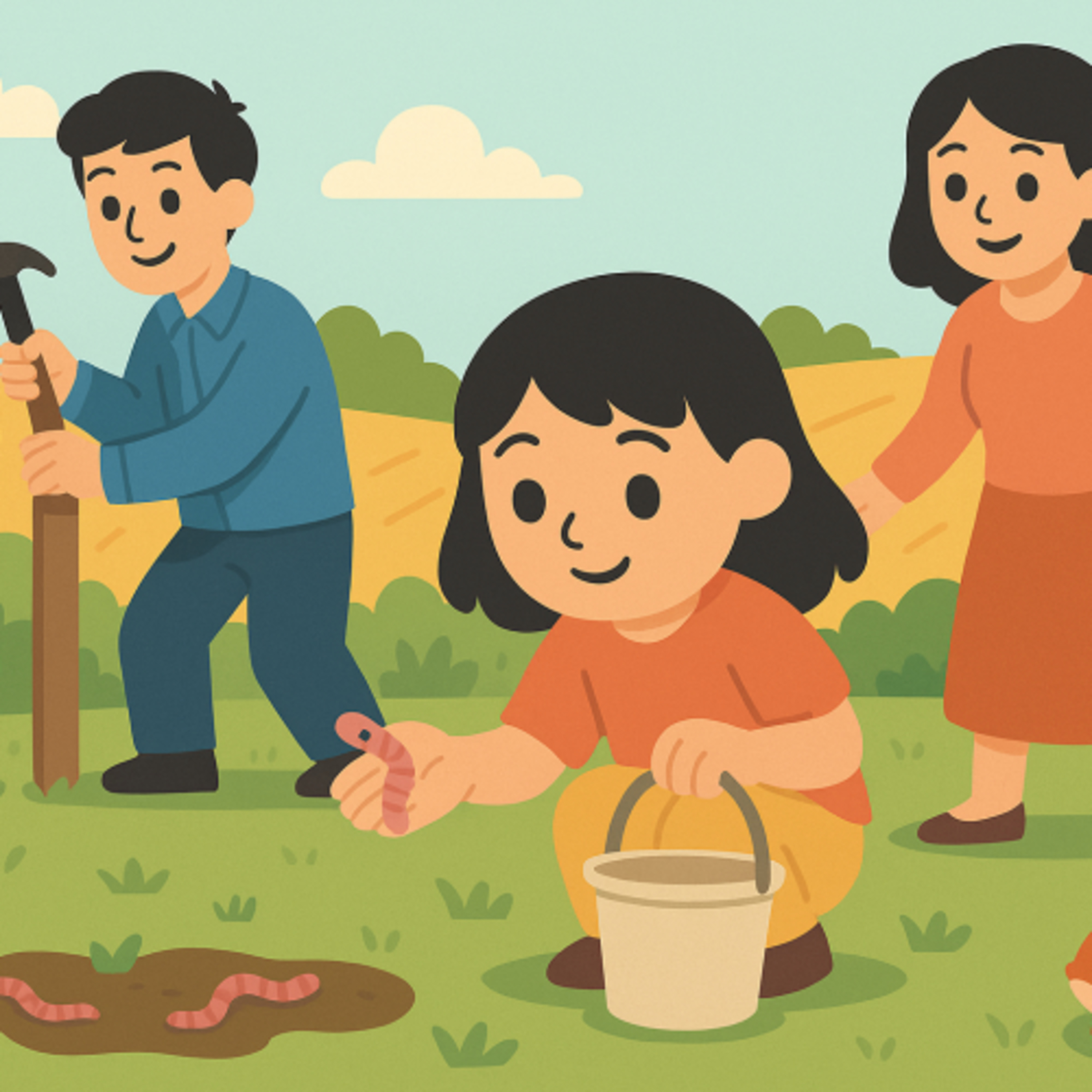 Lina rettet die Regenwürmer. Eine kleine Heldin mit großem Herz | „Gute Nacht“-Geschichte