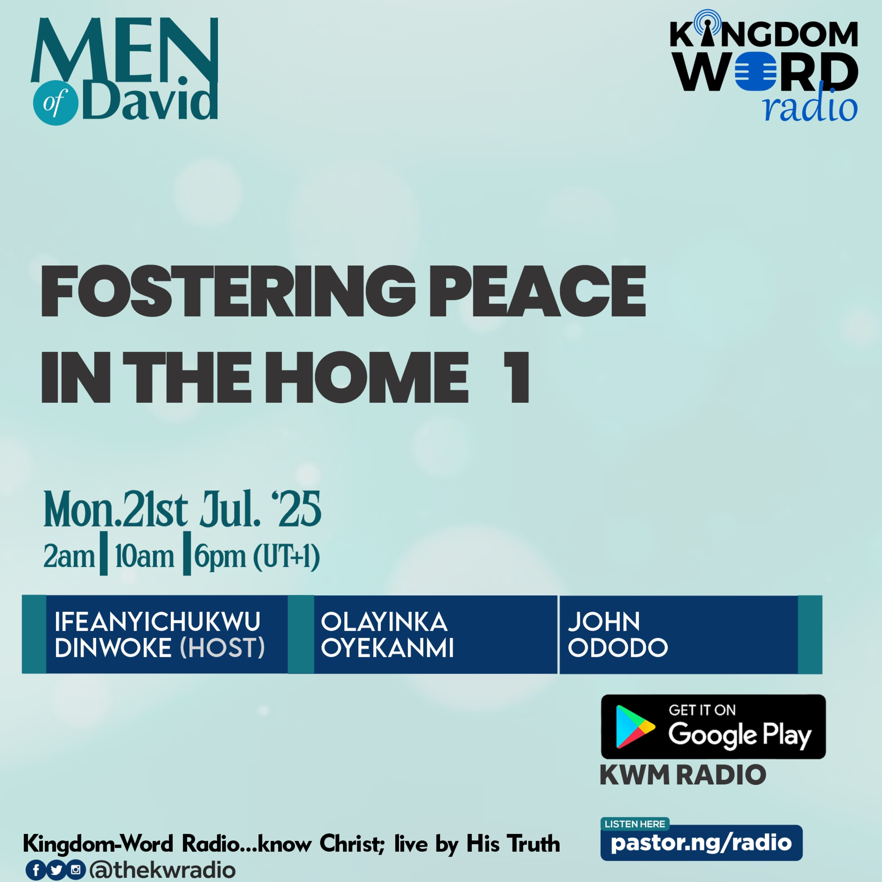 Episode cover art Men of David | Ep.24 | Fostering Peace in the Home 1 episode artwork