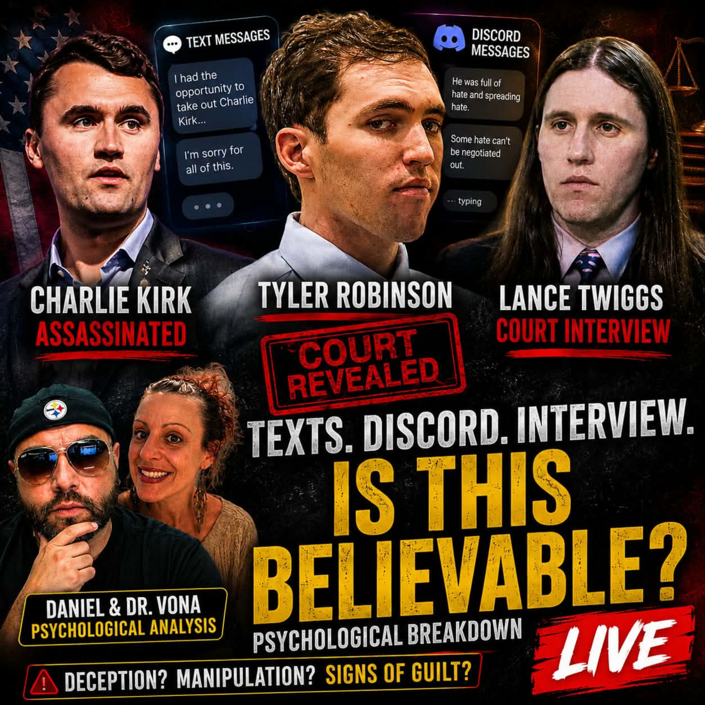 LIVE: Is Tyler Robinson's Lover Believable? | Dr. Vona & DT React episode artwork