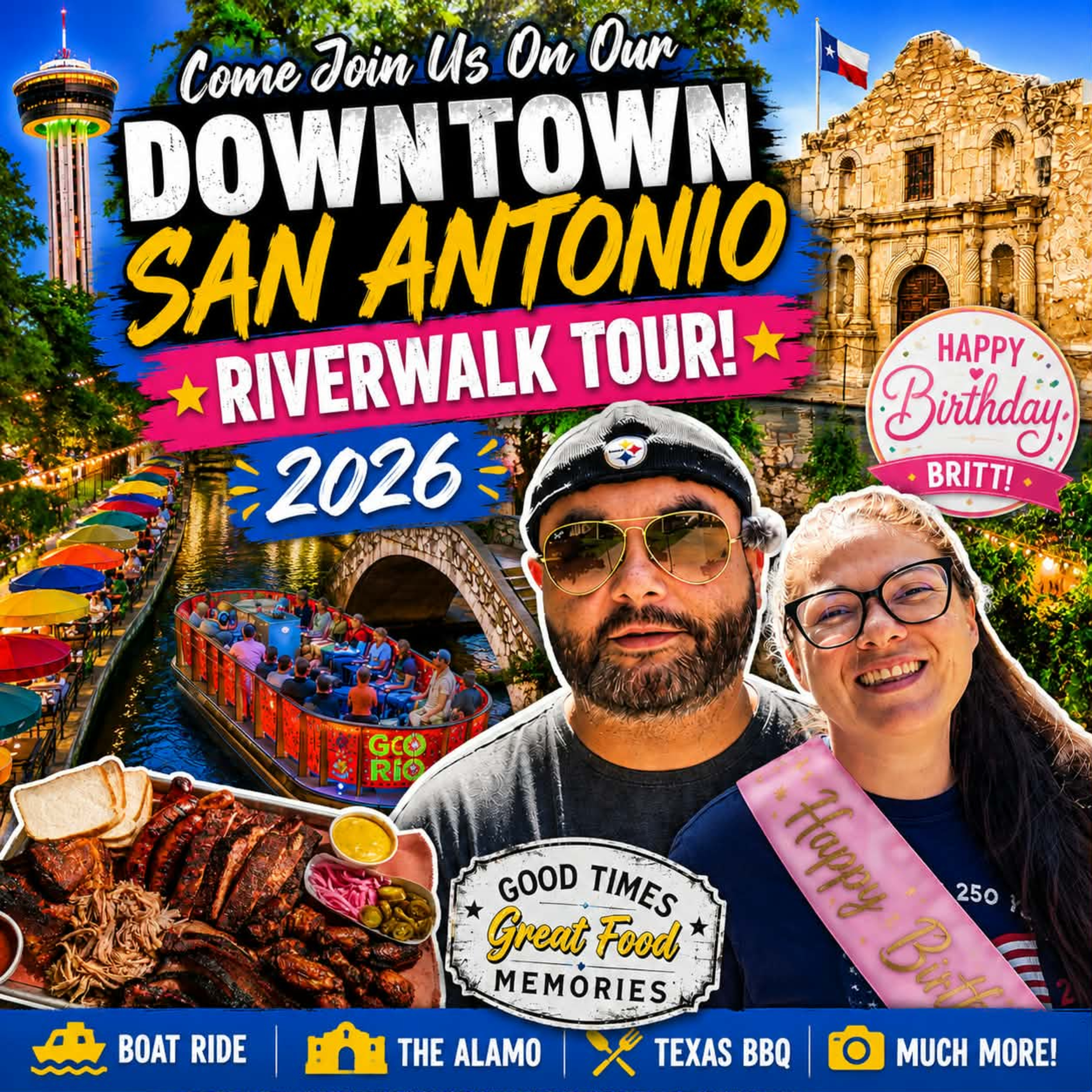 San Antonio River Walk Adventure!  Alamo, BBQ, Boat Tour & Birthday Fun! | Travel Vlog 2026 episode artwork