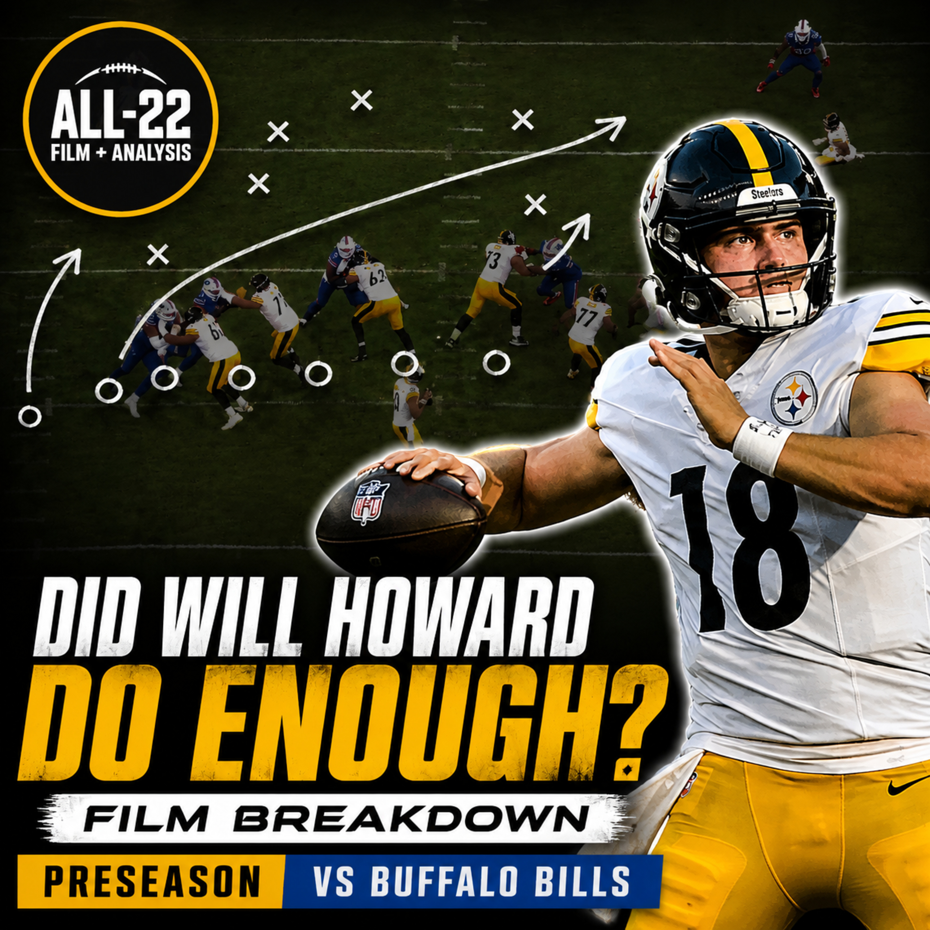 Did Will Howard Do ENOUGH? Steelers QB Film Breakdown vs. Bills Preseason | All-22 episode artwork