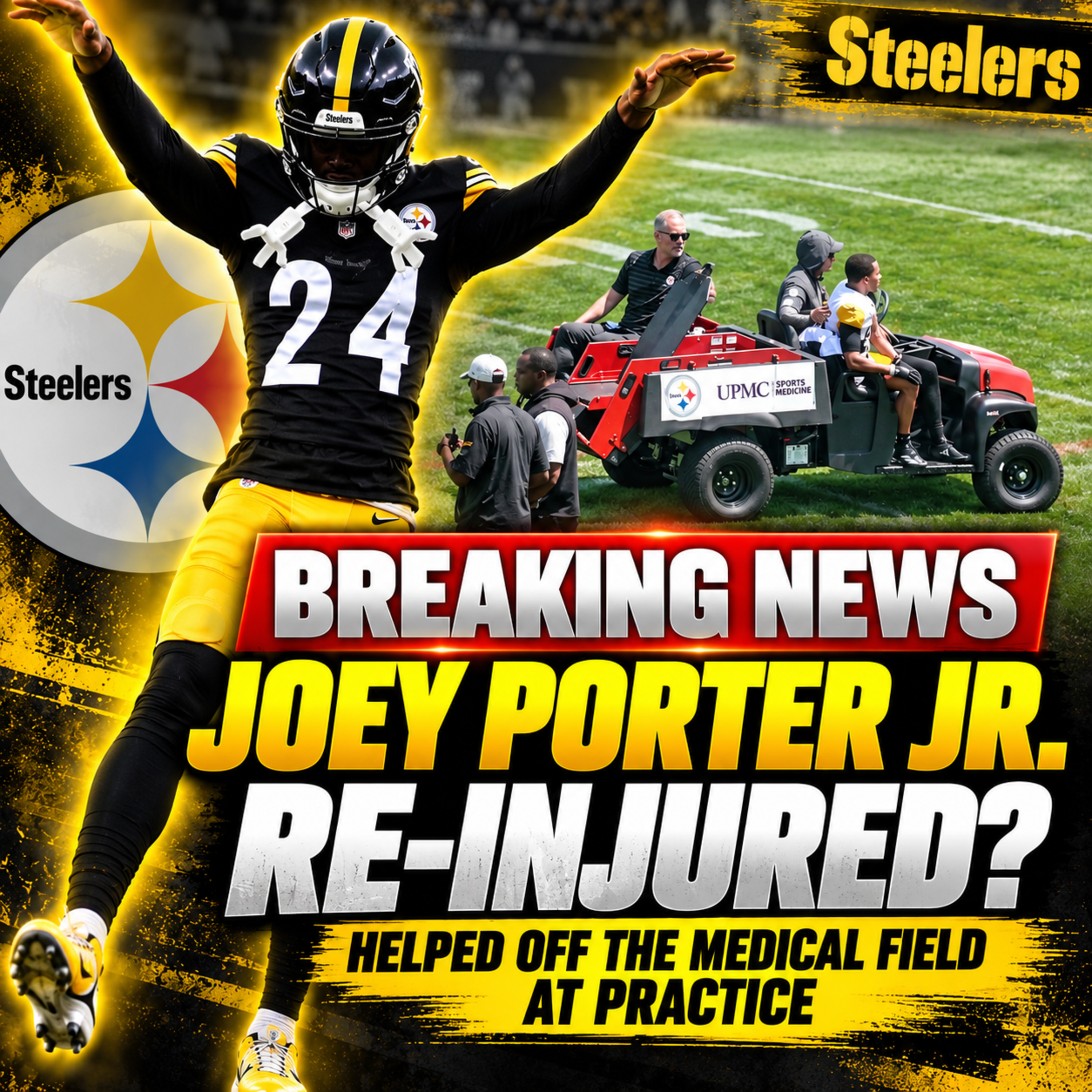 BREAKING: Joey Porter Jr. Helped Off Field at Steelers Practice | Re-Injured? #steelers #pittsburgh episode artwork