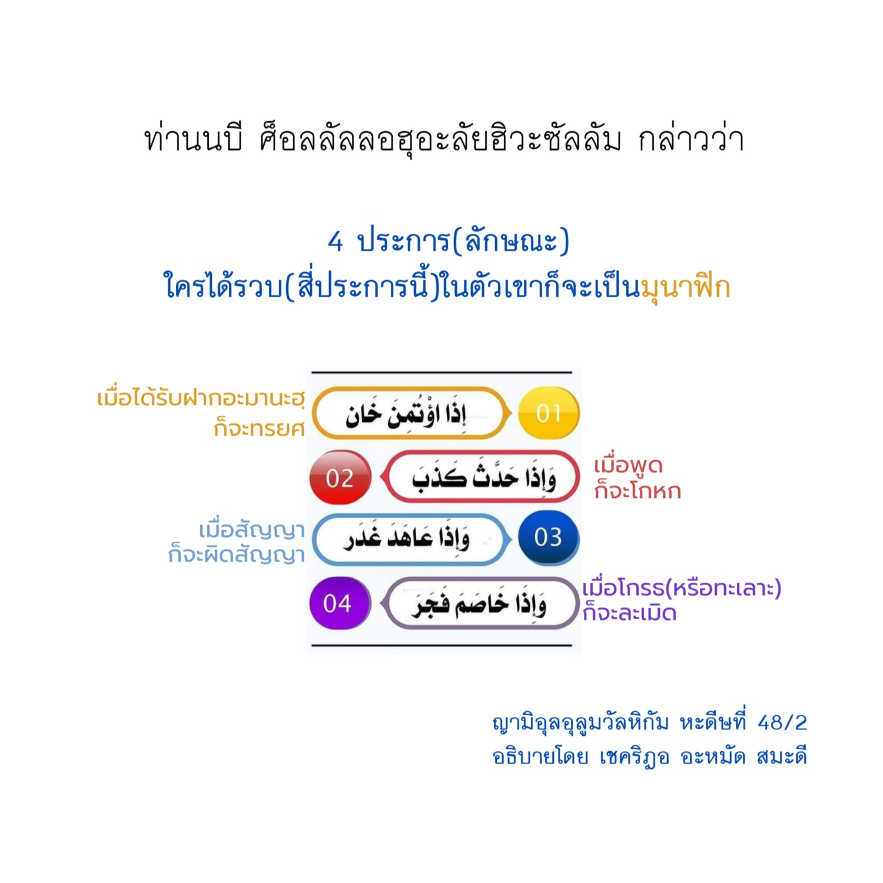  หะดีษ 48/2 ลักษณะของมุนาฟิก episode artwork