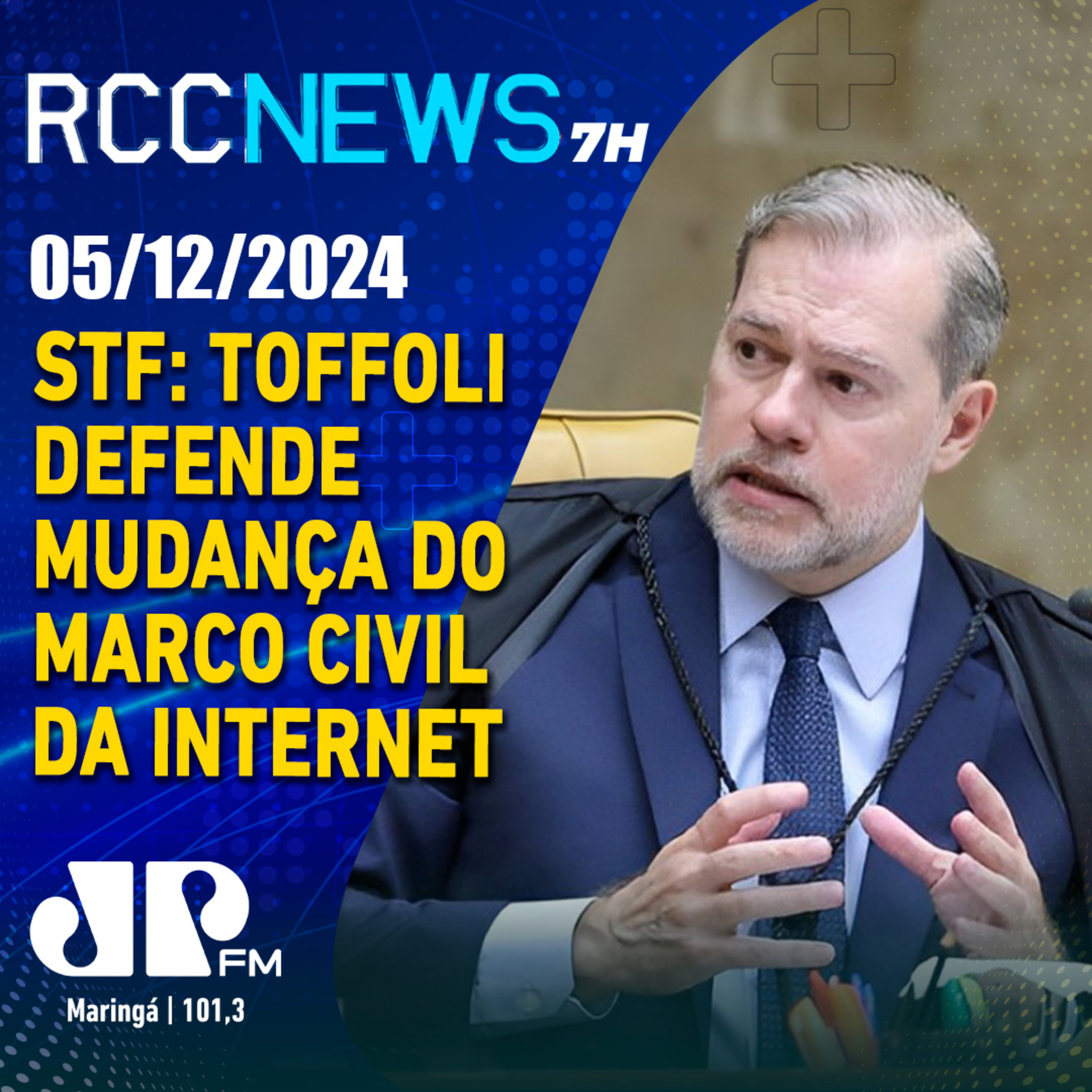 Toffoli defende responsabilidade das redes sociais por conteúdos de usuários episode artwork
