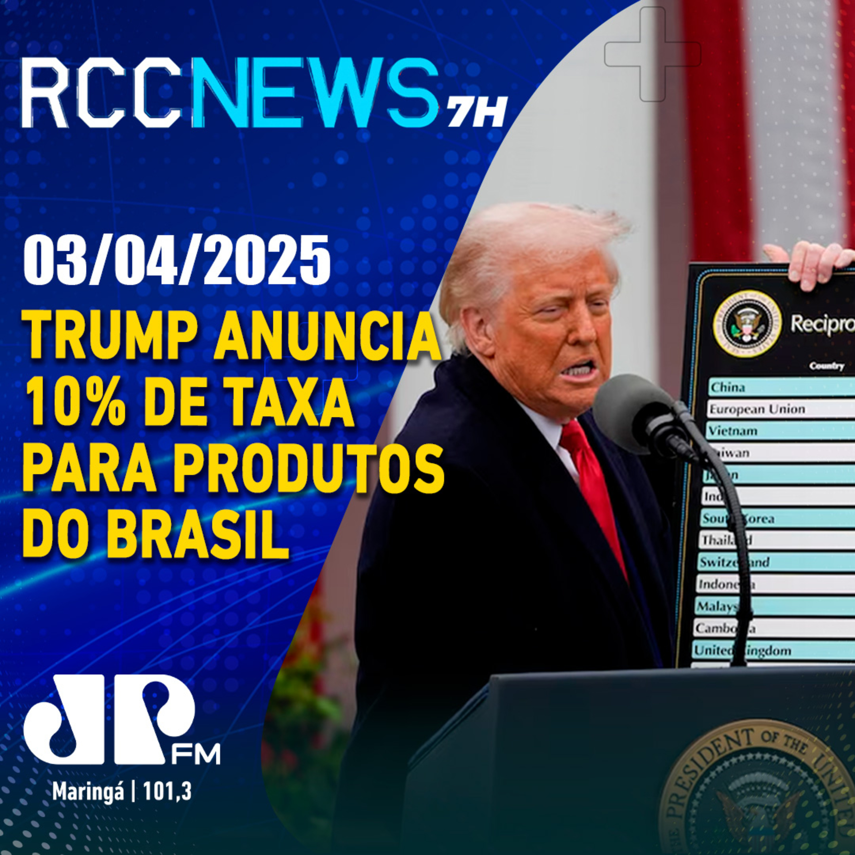 Trump anuncia 10% de taxa para produtos do Brasil episode artwork