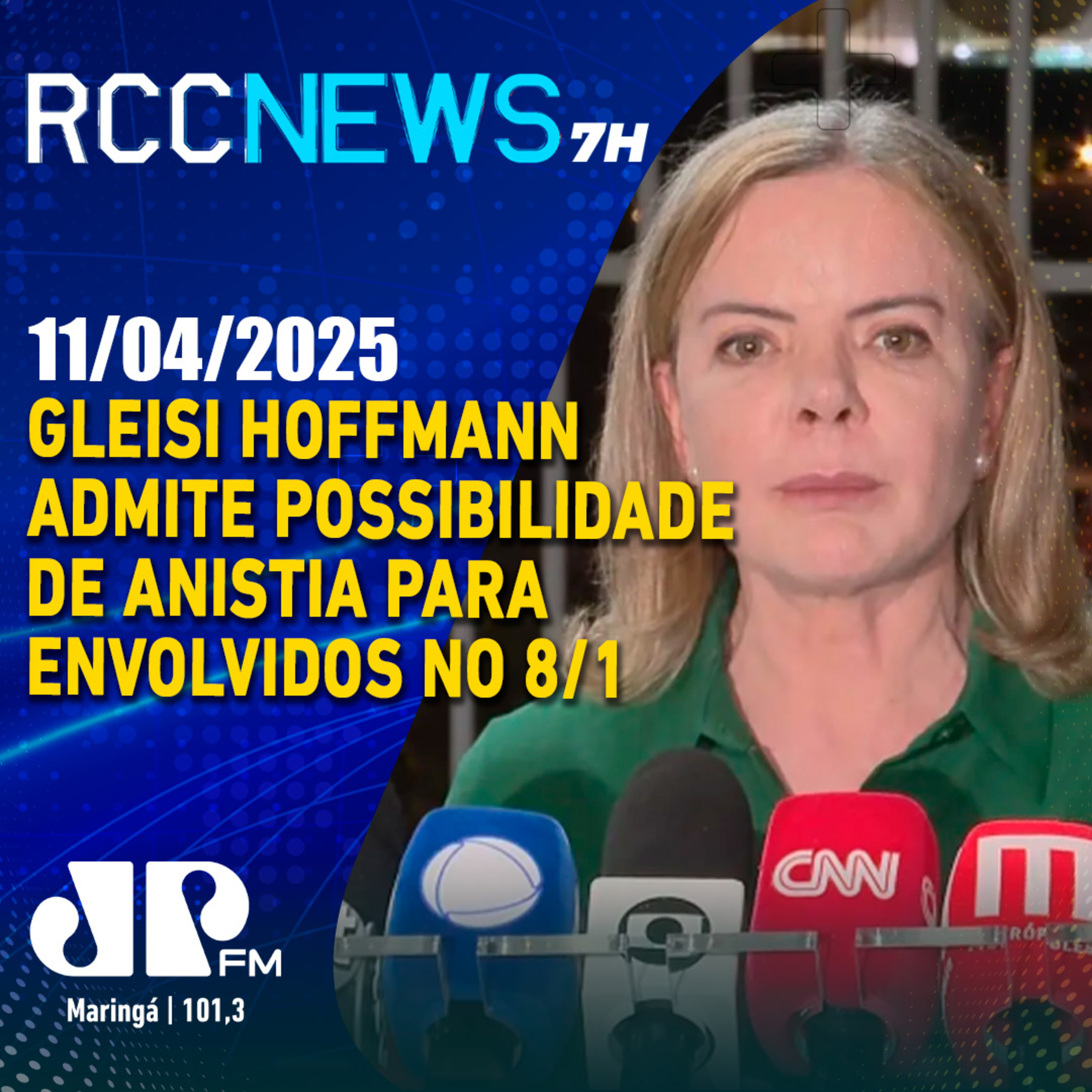 Gleisi Hoffmann admite possibilidade de anistia para envolvidos no 8/1 episode artwork