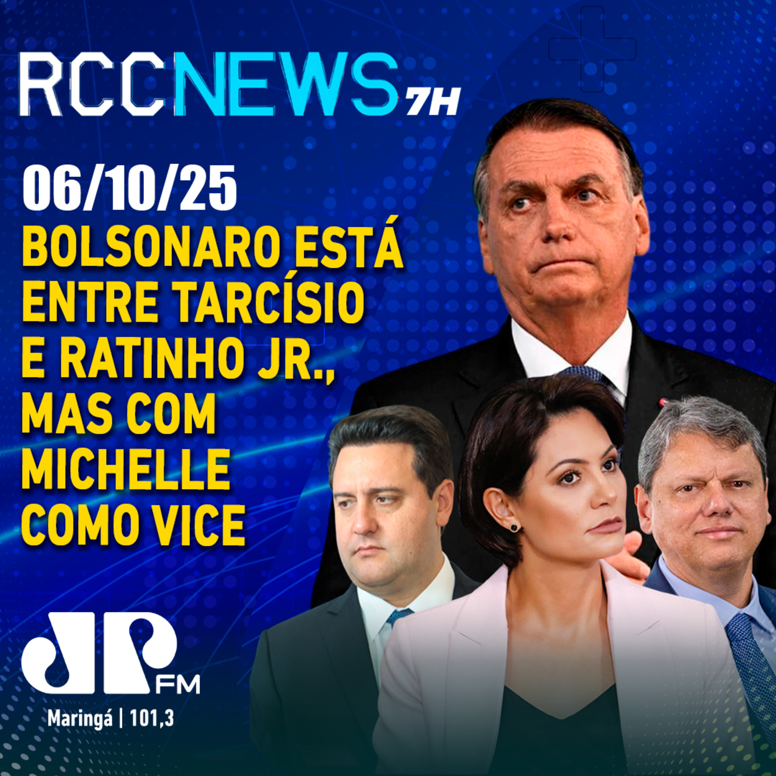 Bolsonaro está entre Tarcísio e Ratinho Jr., mas com Michelle como vice episode artwork
