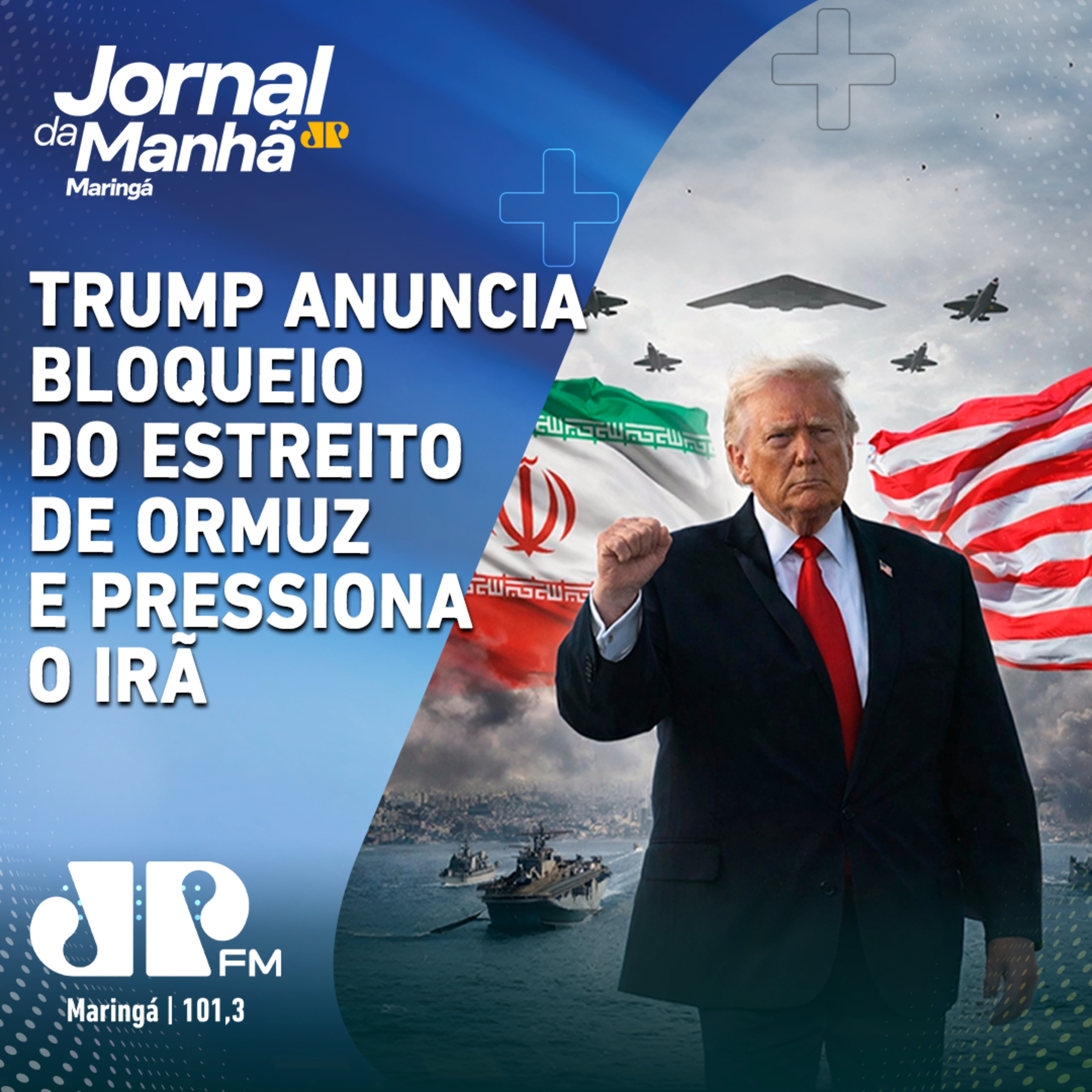 Trump anuncia bloqueio do estreito de Ormuz e pressiona o Irã episode artwork