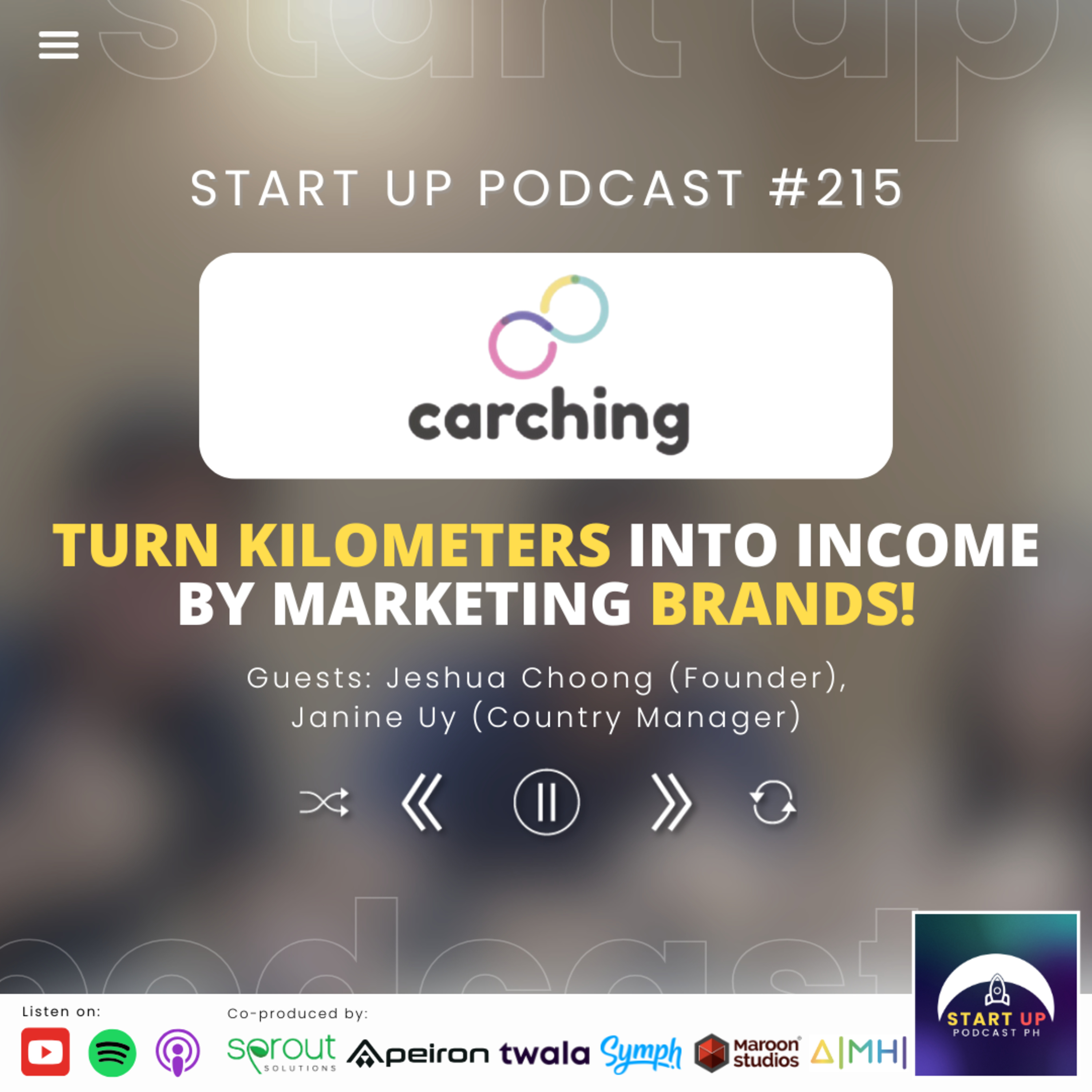 Start Up #215 (LIVE): carching - Turn Kilometers into Income by Marketing Brands!