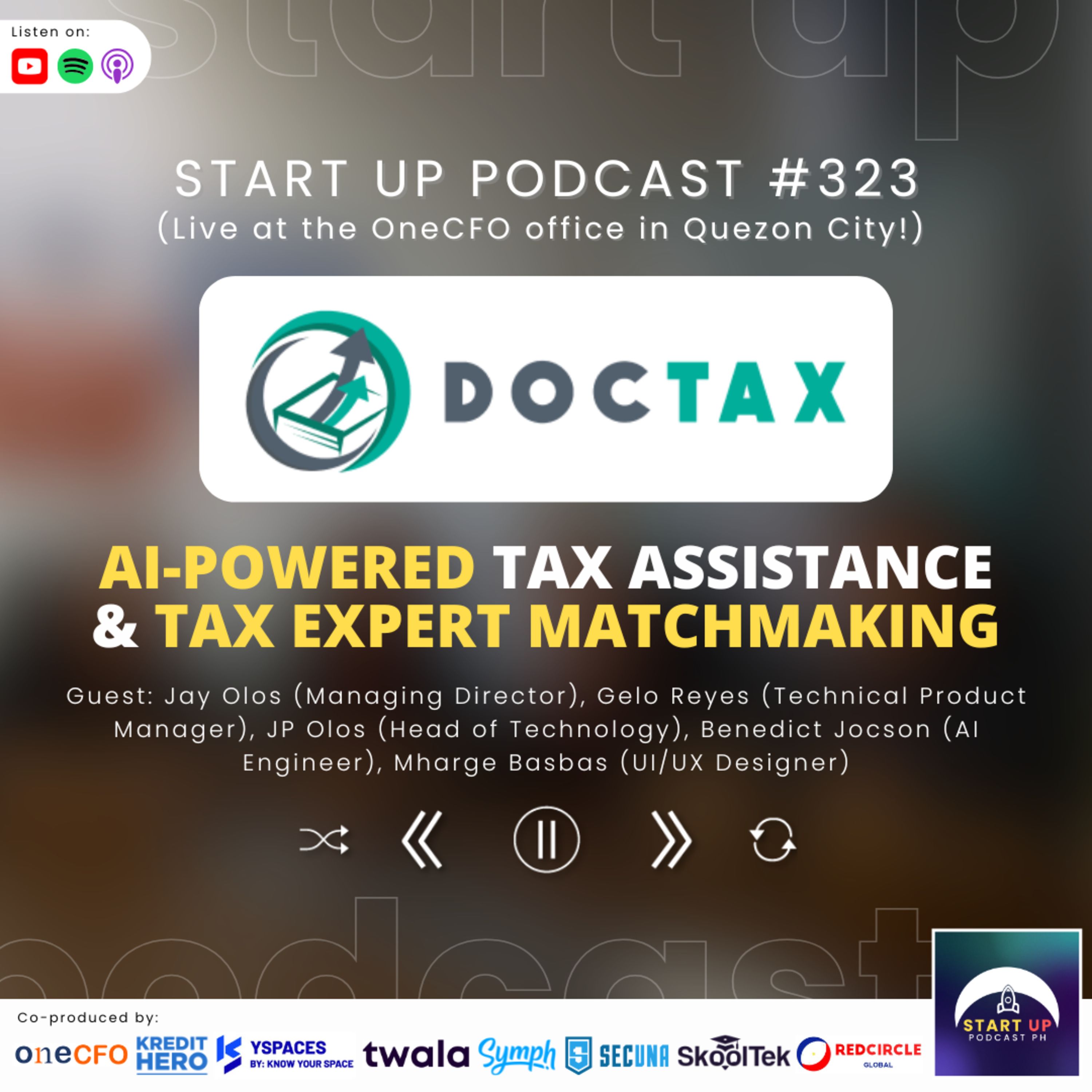 Start Up #323: DocTax - AI-Powered Tax Assistance & Tax Expert Matchmaking episode artwork