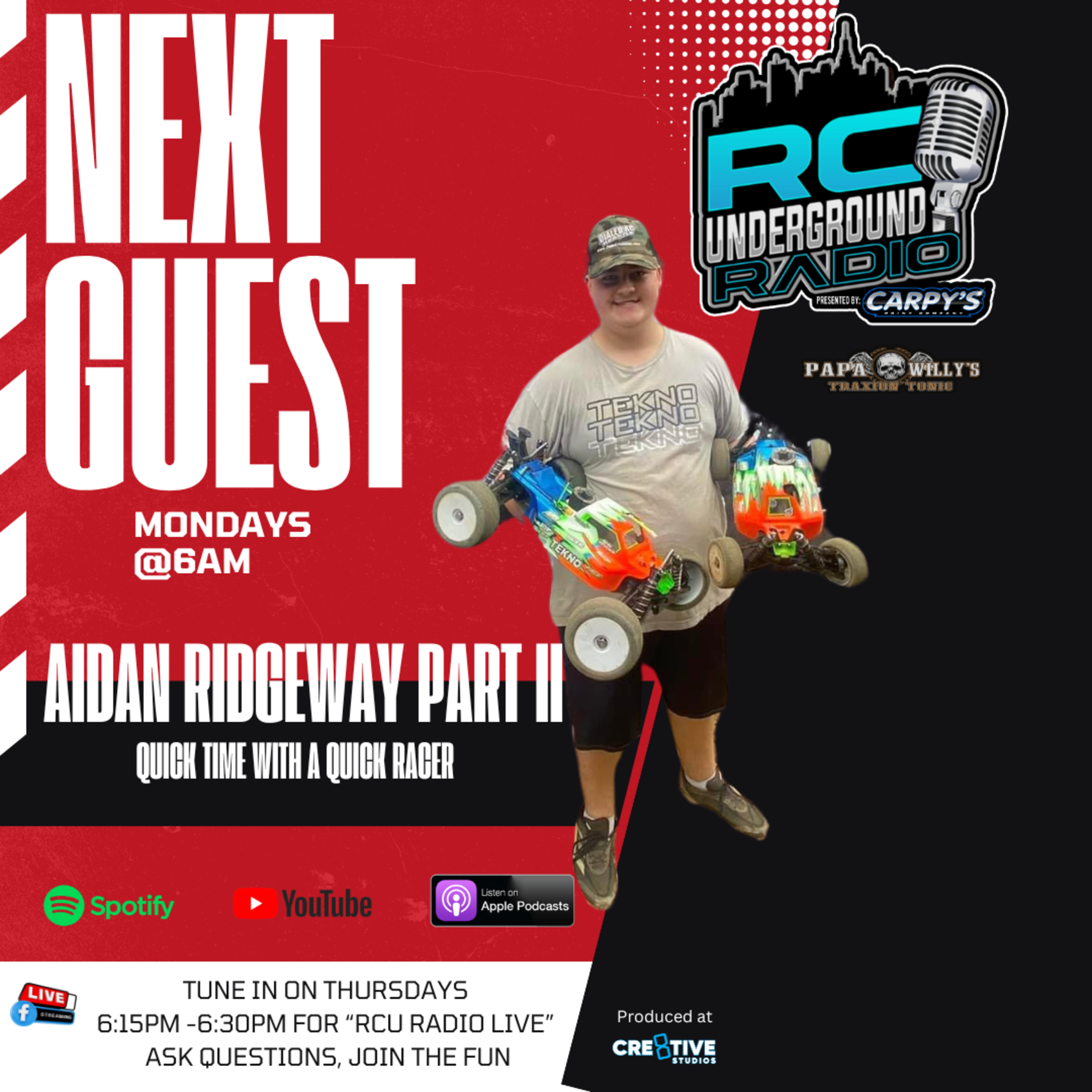 "Revving Up with Aidan Ridgeway: Quick Questions and Family Fun on RC Underground Radio!" episode artwork