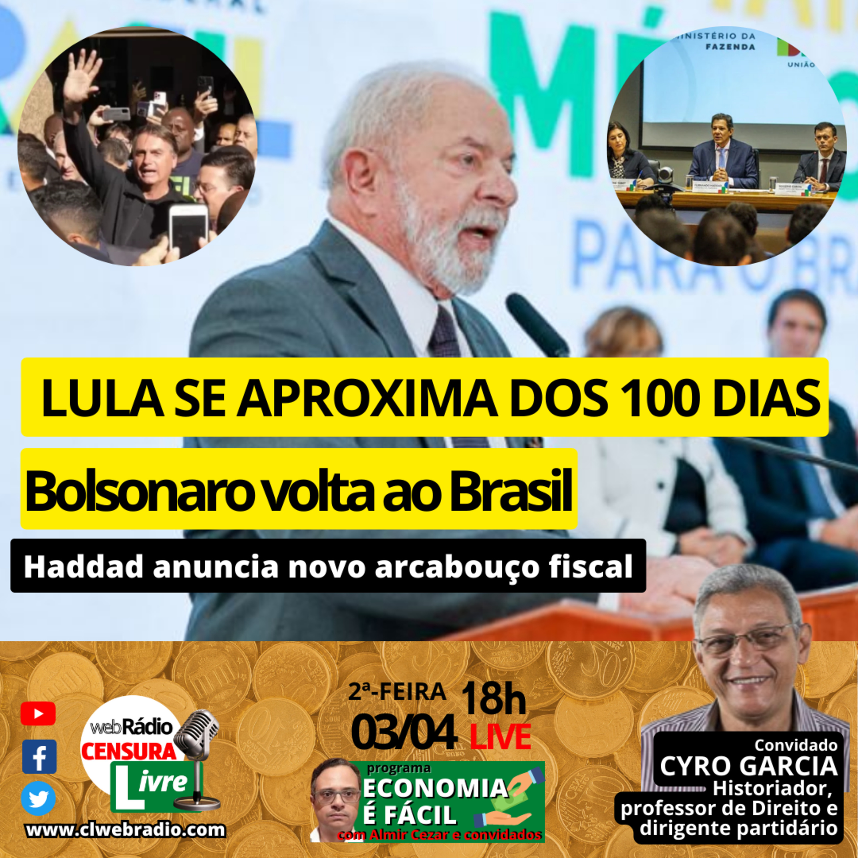 ECONOMIA É FÁCIL | Lula se aproxima dos 100 dias. Bolsonaro volta ao Brasil. Haddad anuncia novo arcabouço fiscal. episode artwork